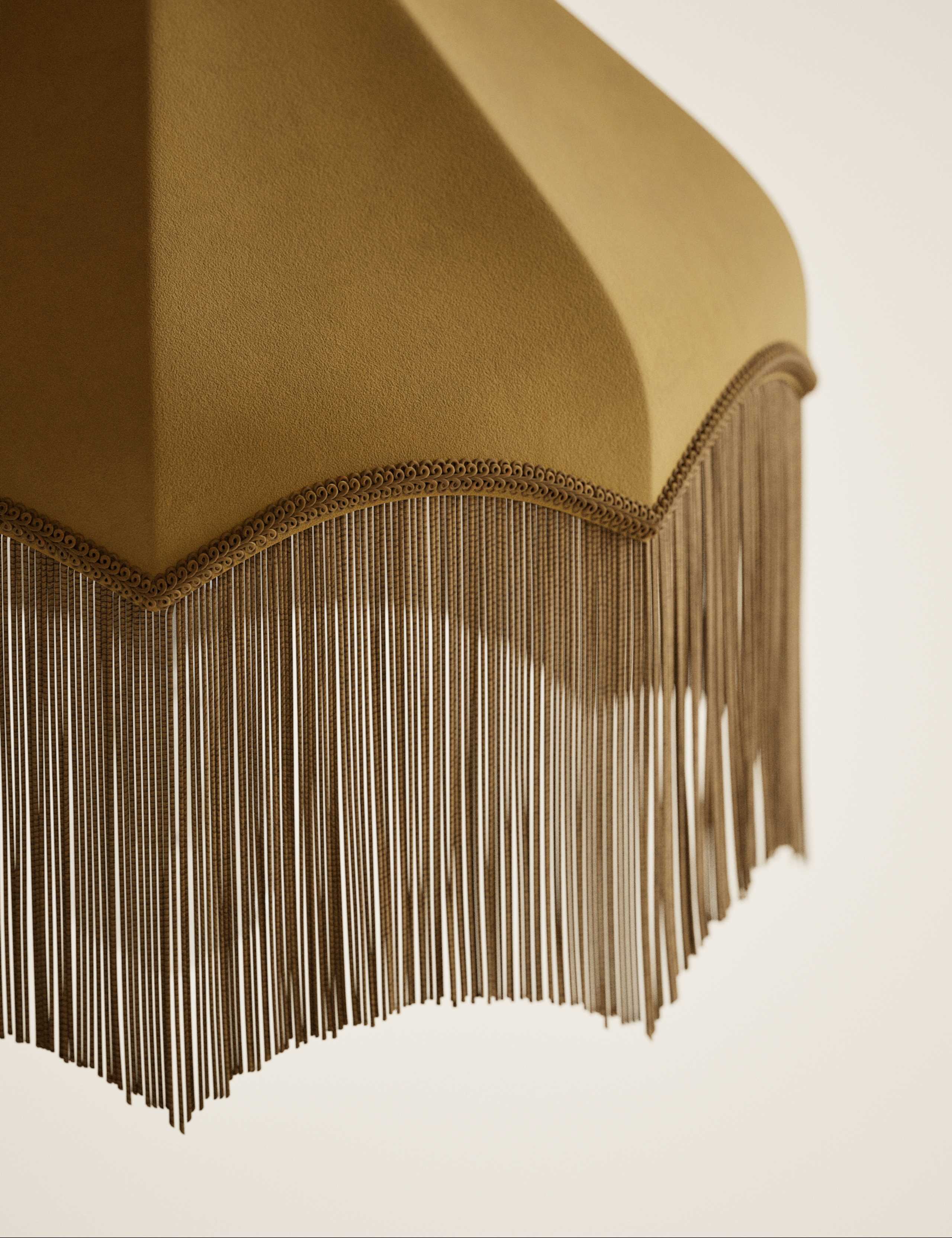 Fringed Velvet Lamp Shade 5 of 5