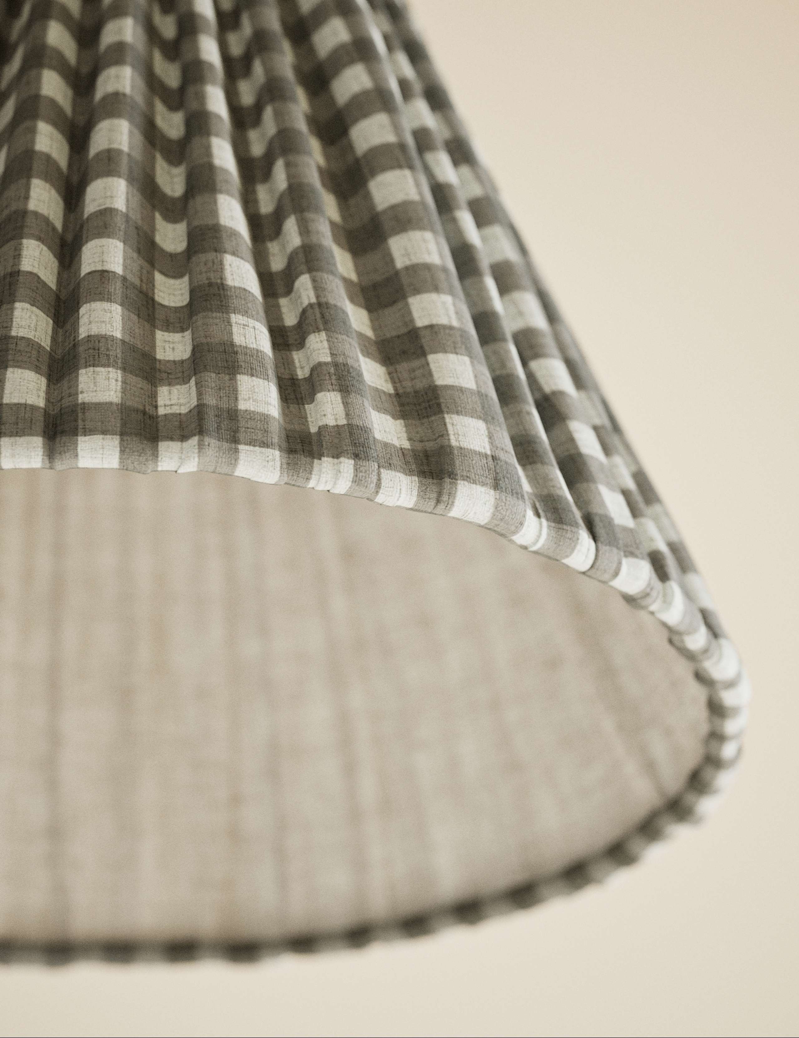 Pleated Gingham Ceiling Lamp Shade 4 of 5