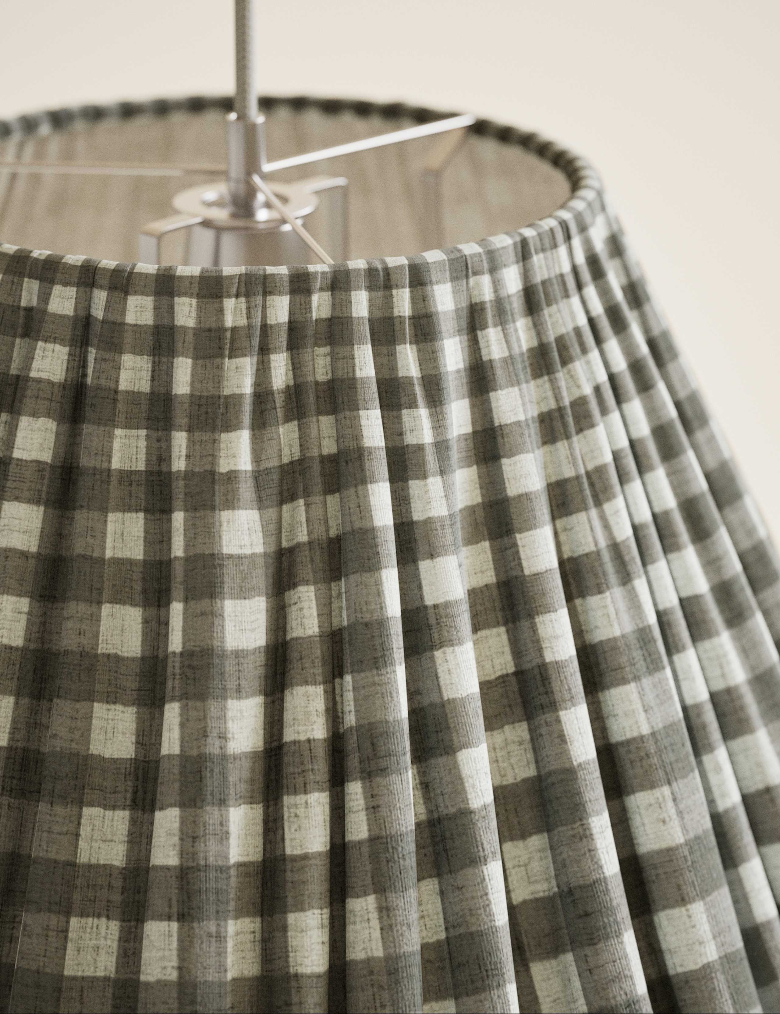 Pleated Gingham Ceiling Lamp Shade 5 of 5