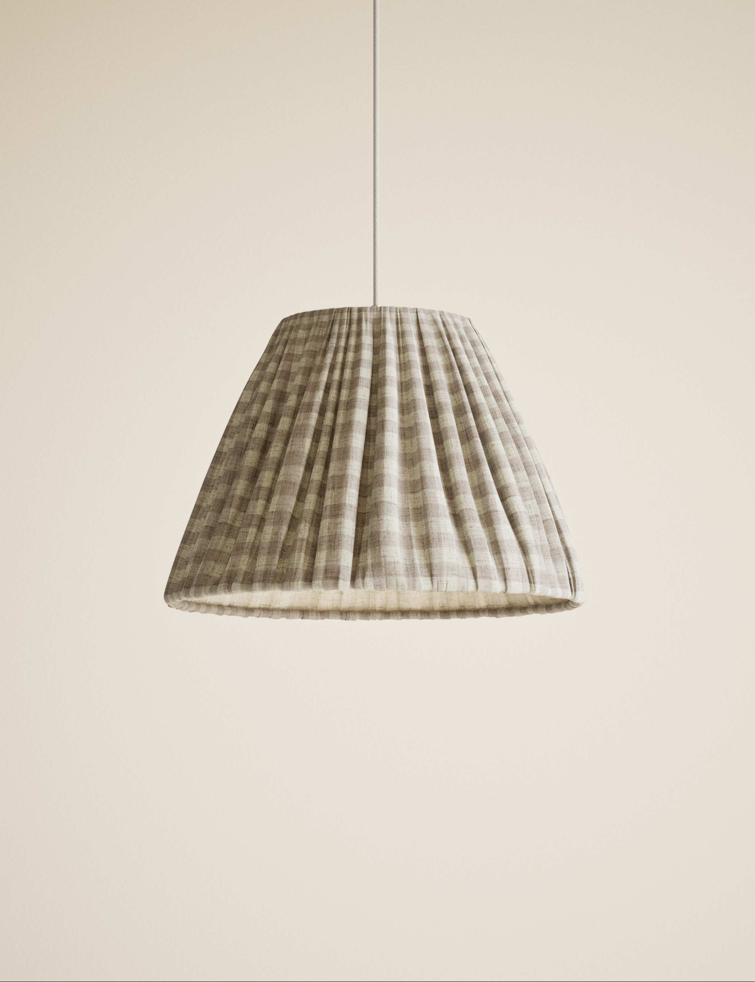 Pleated Gingham Ceiling Lamp Shade 3 of 5