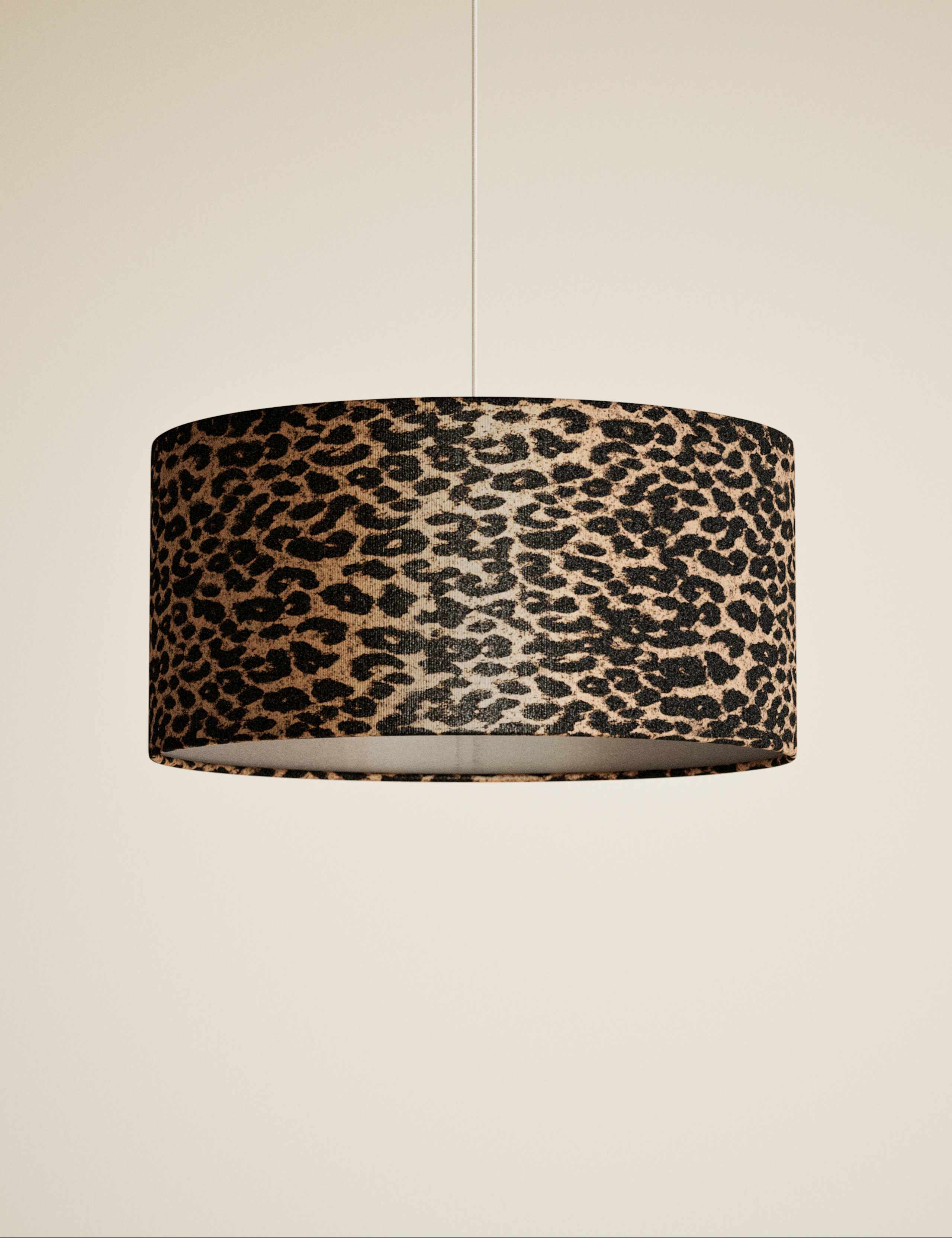 Velvet Leopard Print Drum Shade 3 of 5