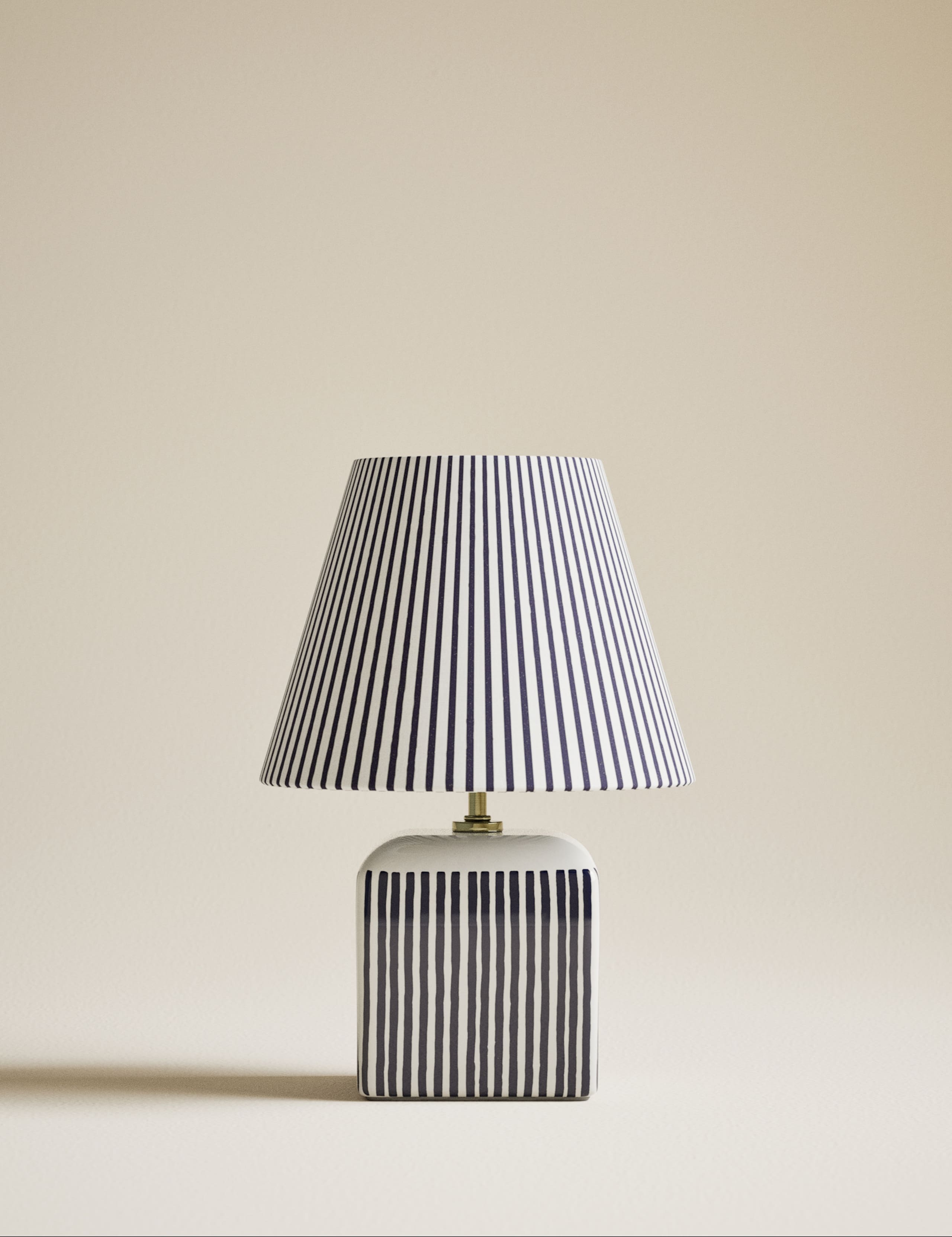 Joshua Ceramic Striped Rechargeable Table Lamp 3 of 5