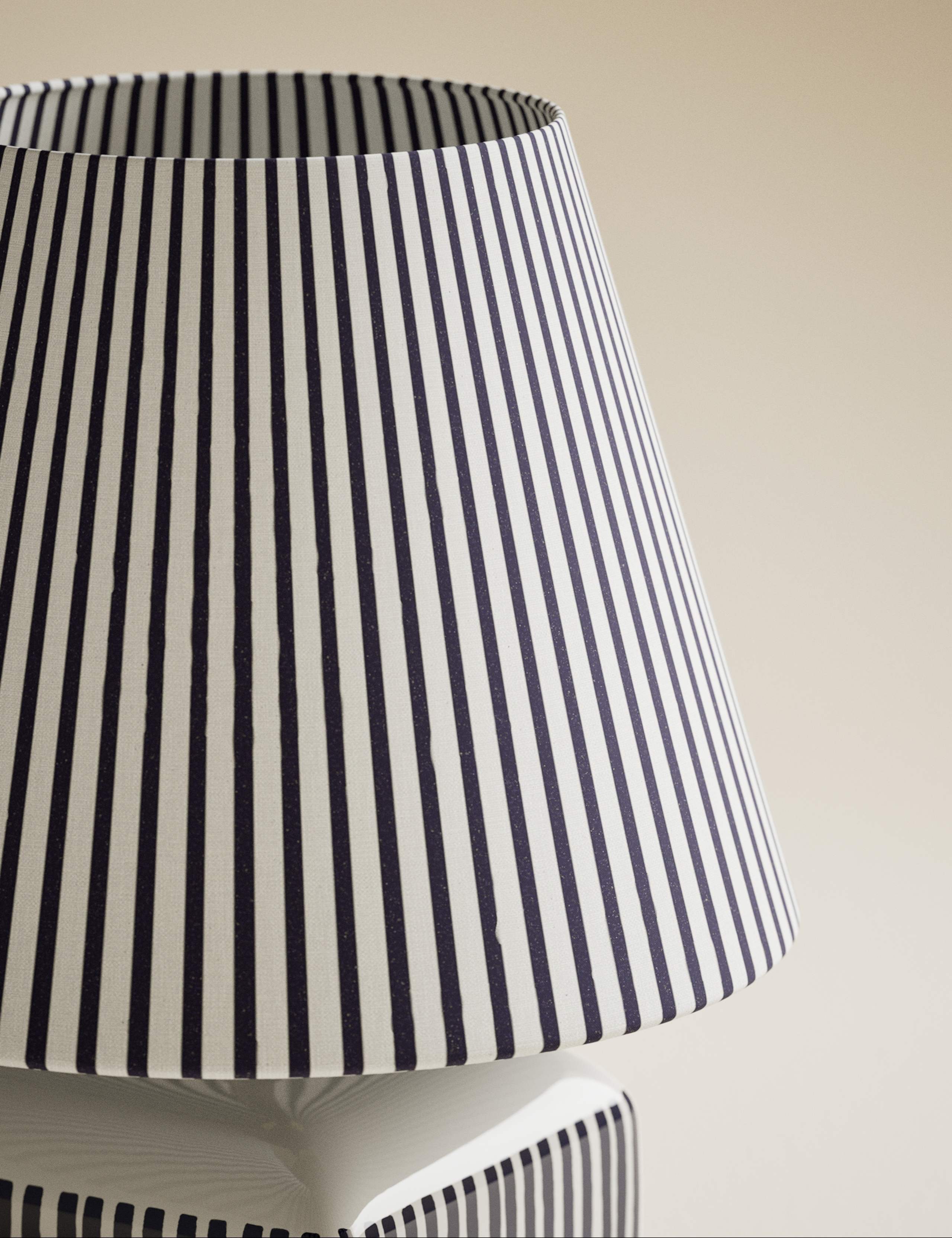 Joshua Ceramic Striped Rechargeable Table Lamp 5 of 5