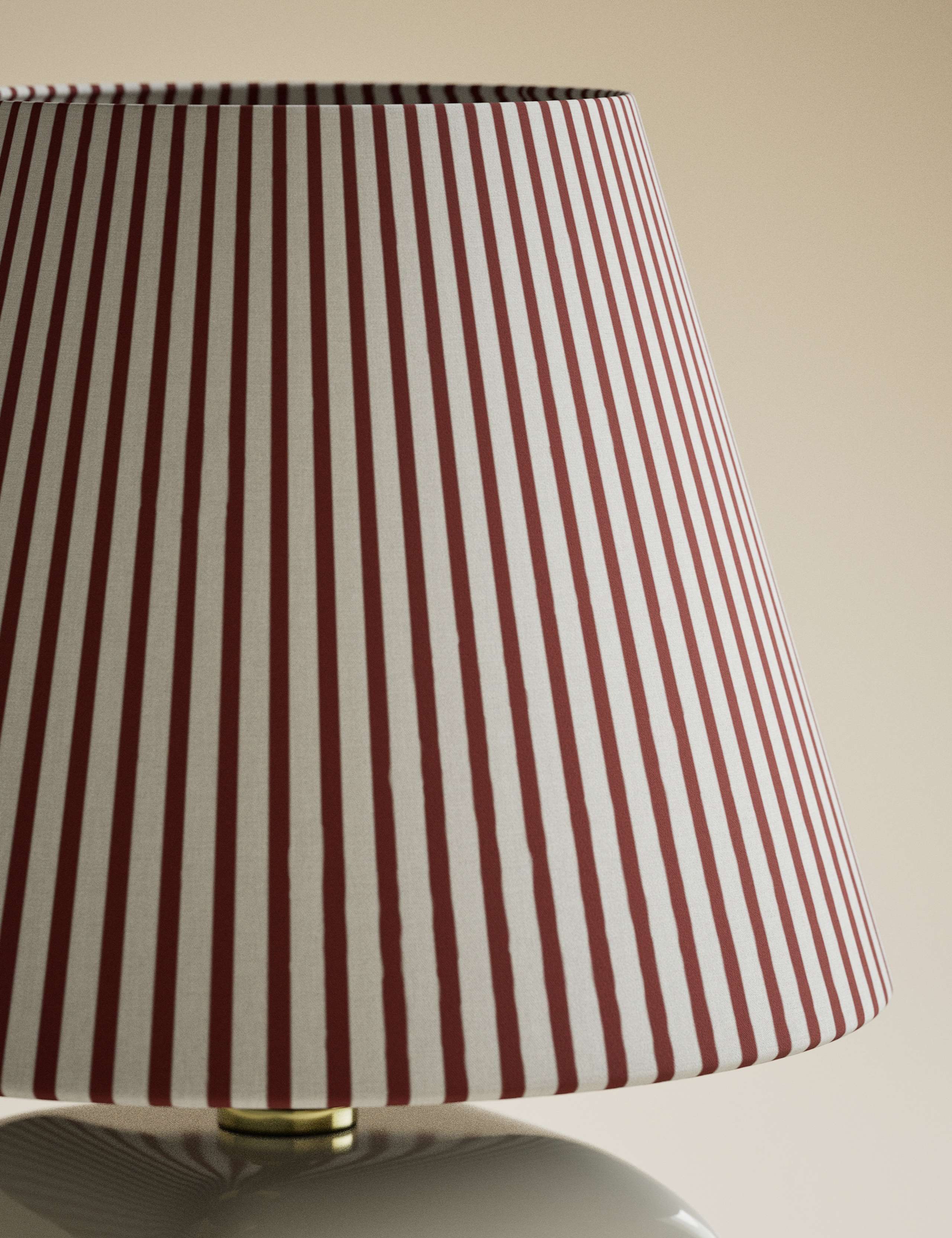 Joshua Ceramic Striped Rechargeable Table Lamp 3 of 4