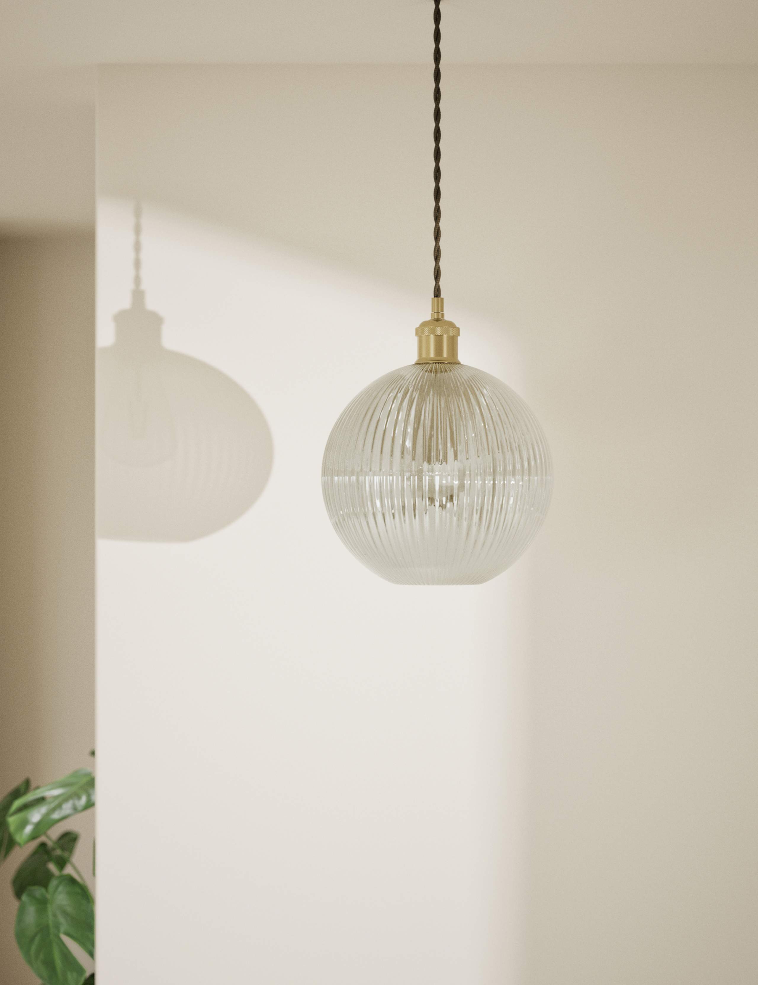 Ridged Glass Ceiling Lamp Shade 1 of 5