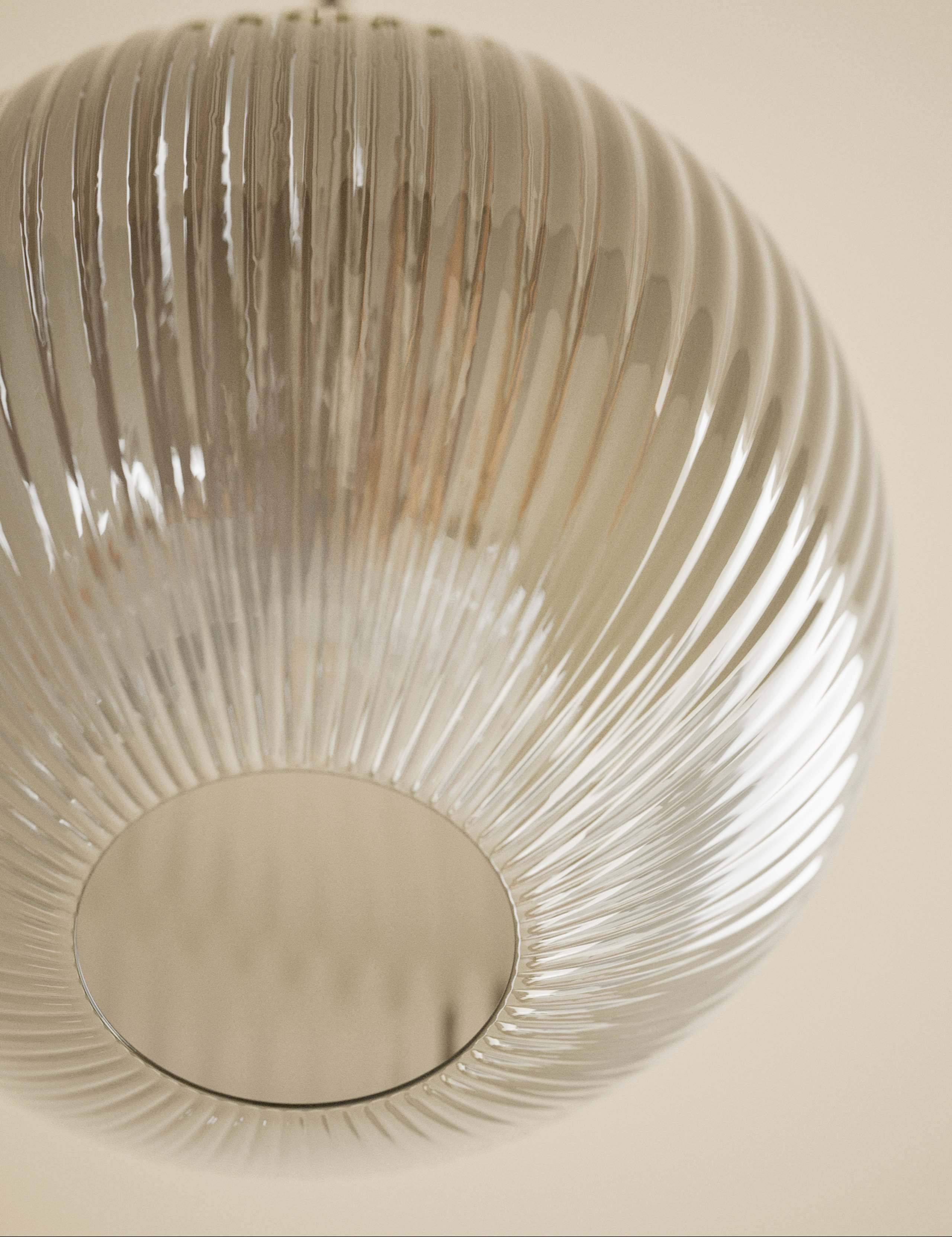 Ridged Glass Ceiling Lamp Shade 5 of 5