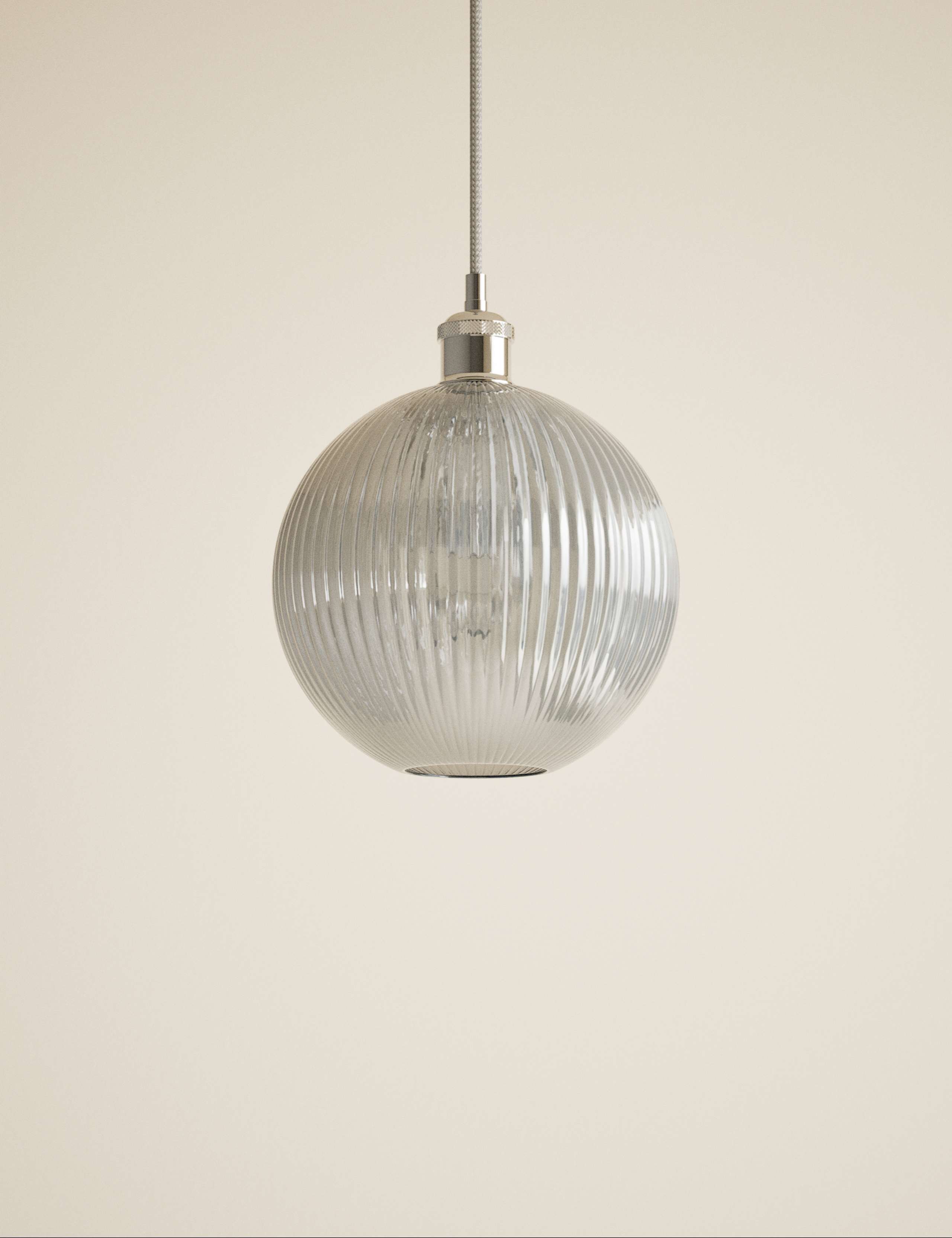 Ridged Glass Ceiling Lamp Shade 3 of 5