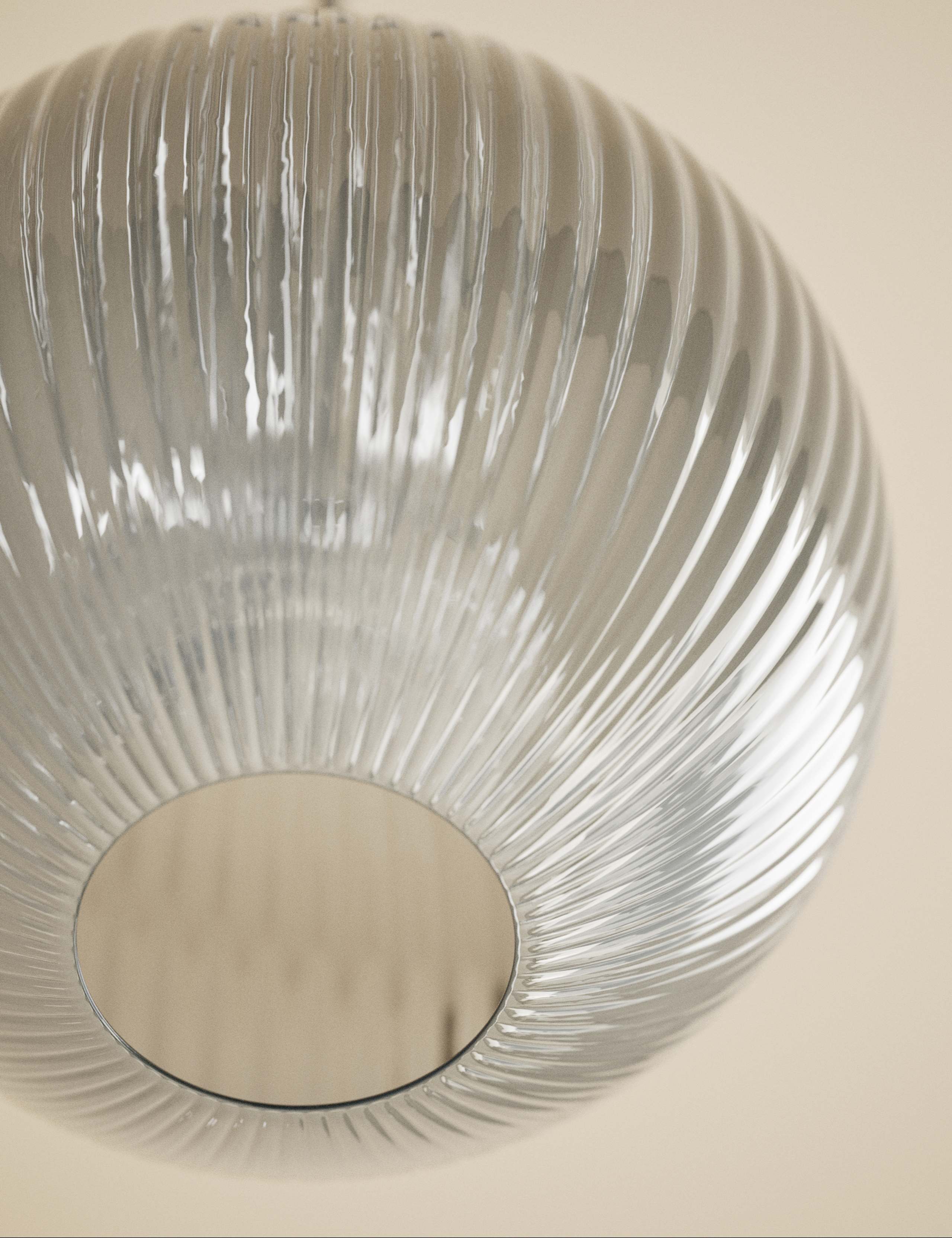 Ridged Glass Ceiling Lamp Shade 5 of 5