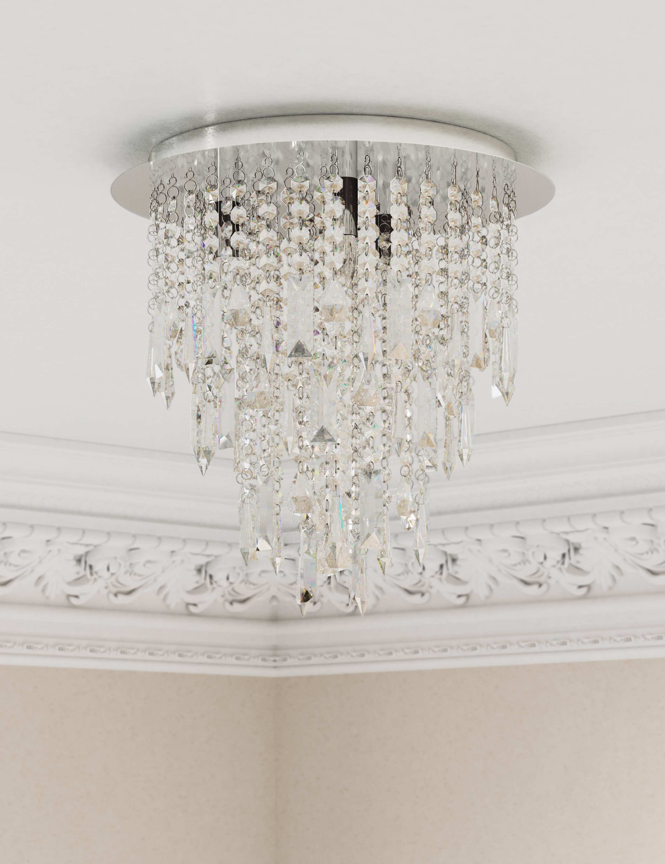 Glamour Beaded Flush Light 3 of 6