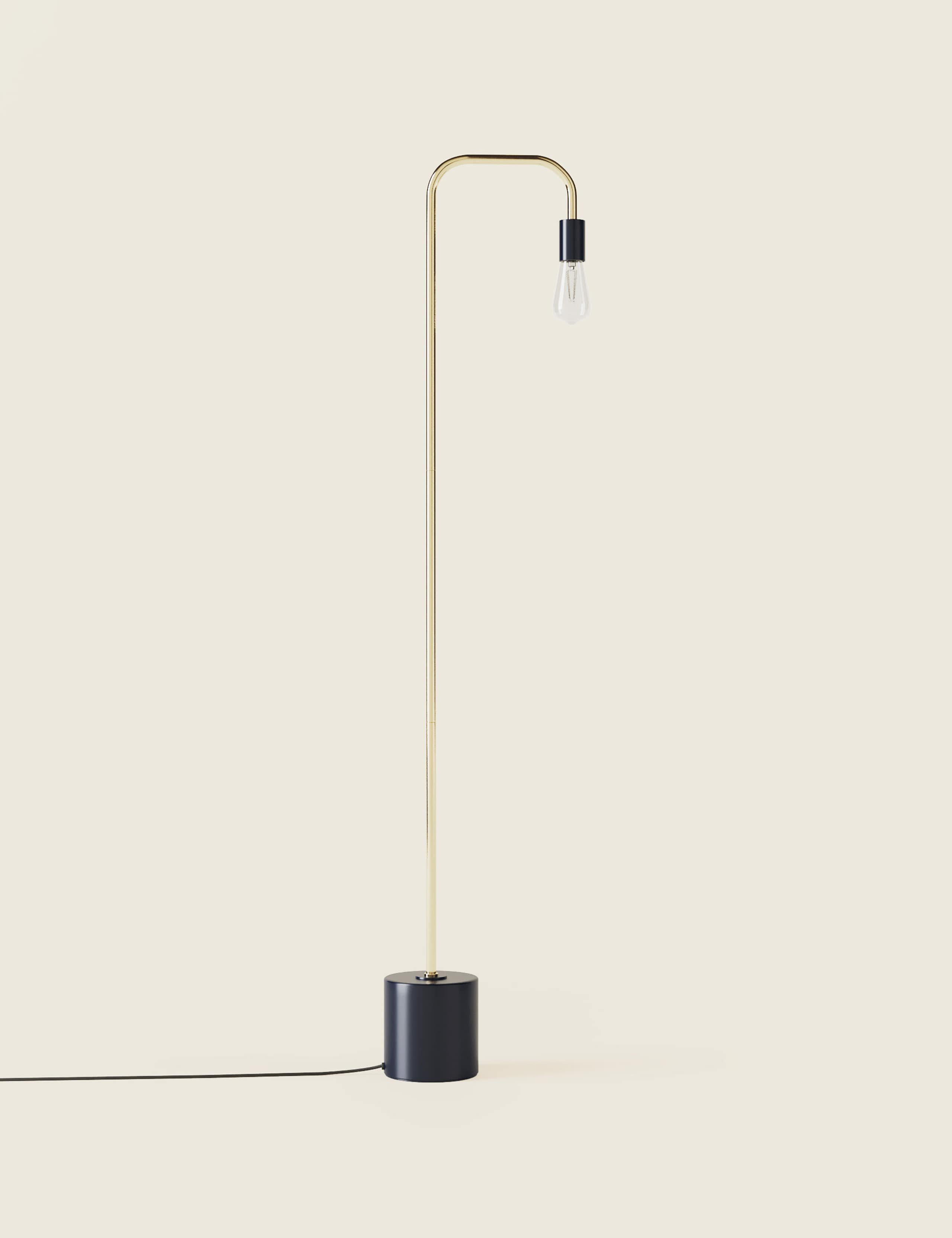 Exposed Bulb Curved Floor Lamp 1 of 6