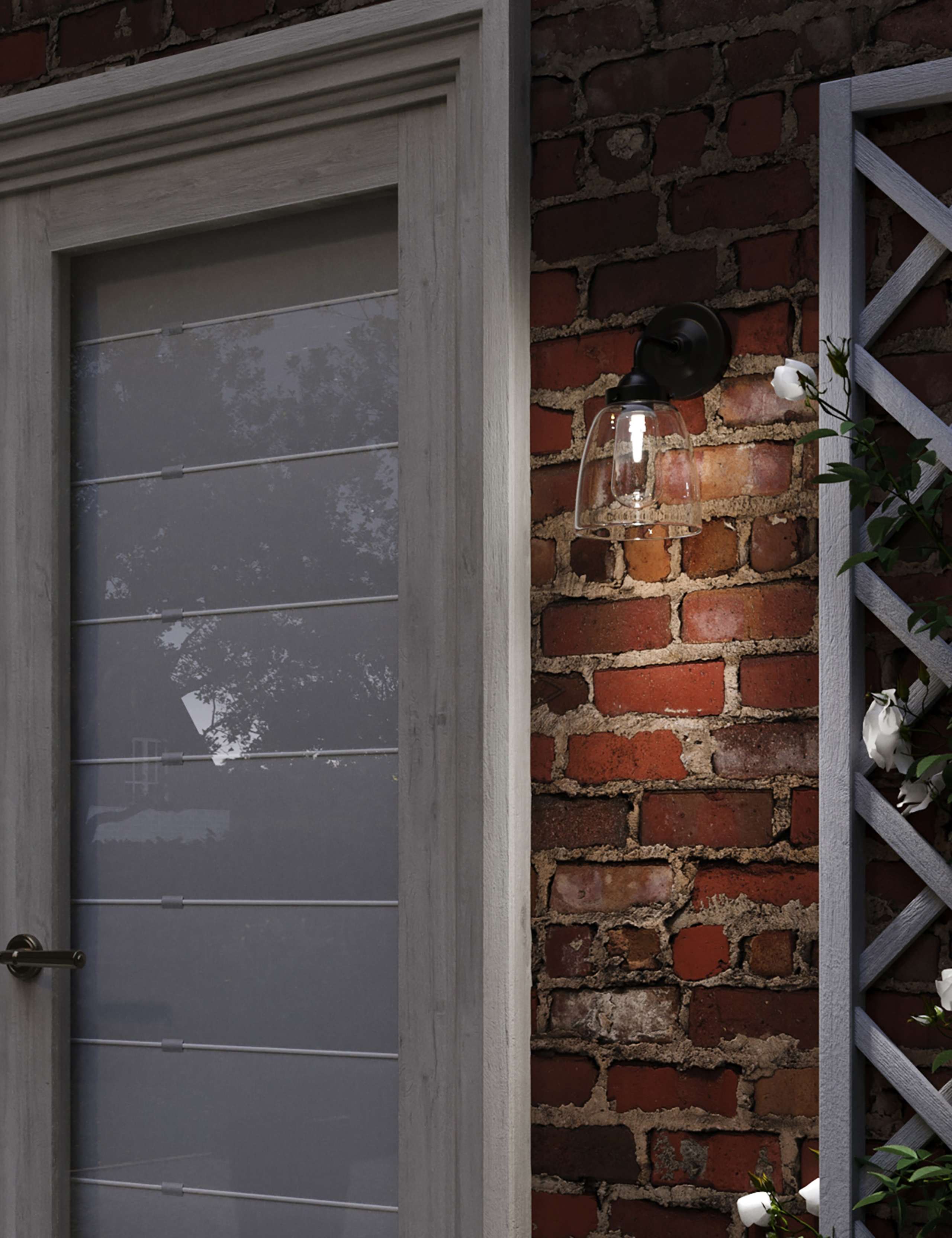 Outdoor Glass Shade Wall Light 1 of 9