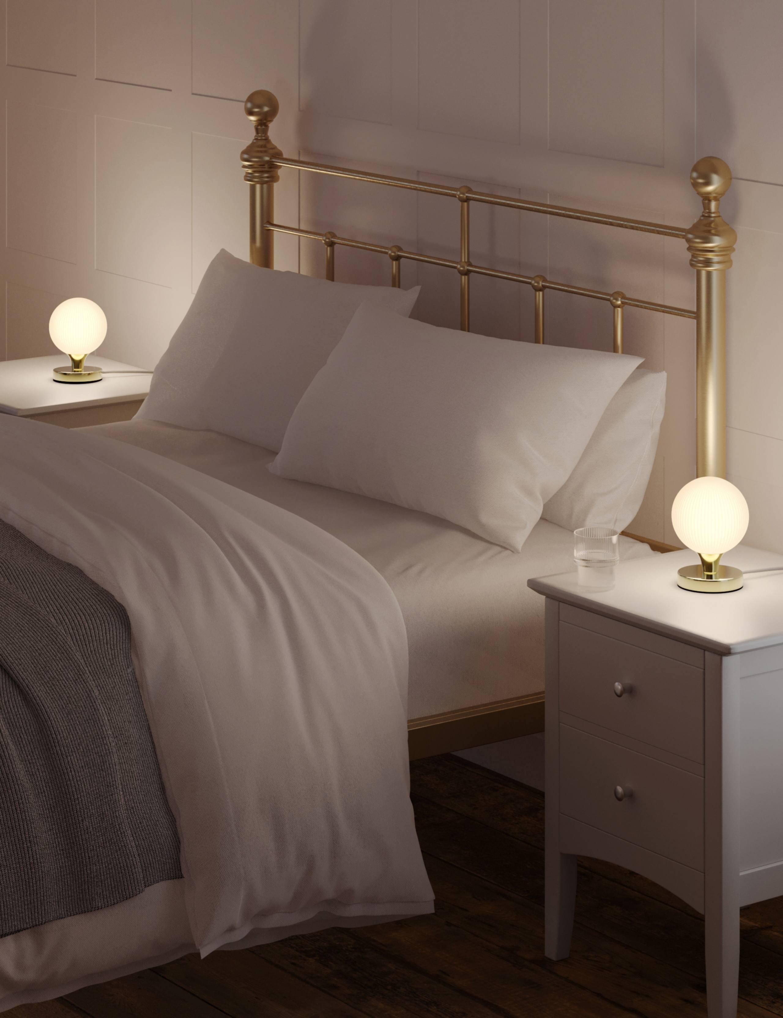 Set of 2 Ribbed Globe Table Lamps 2 of 7