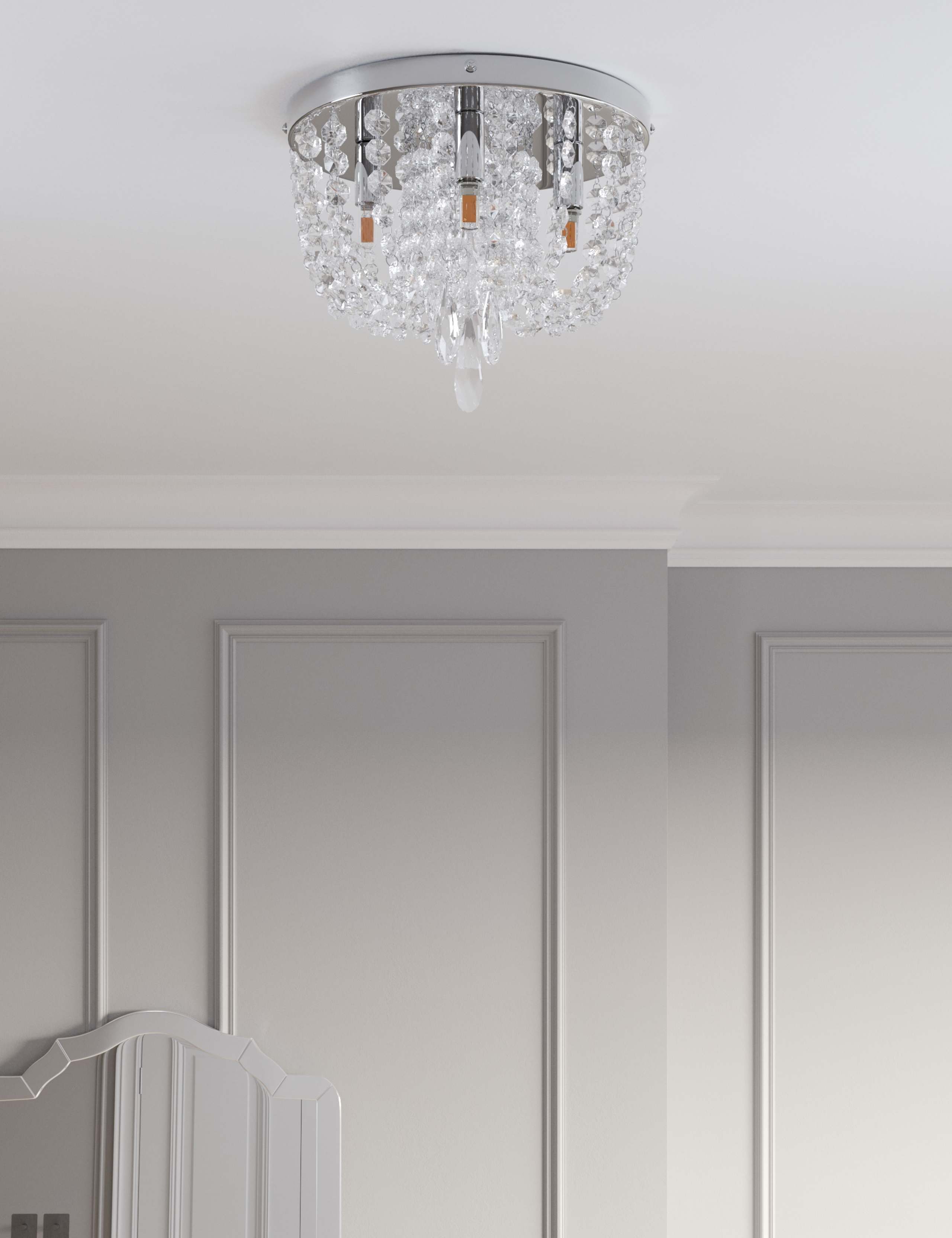 Beaded Baguette Flush Ceiling Light 4 of 6