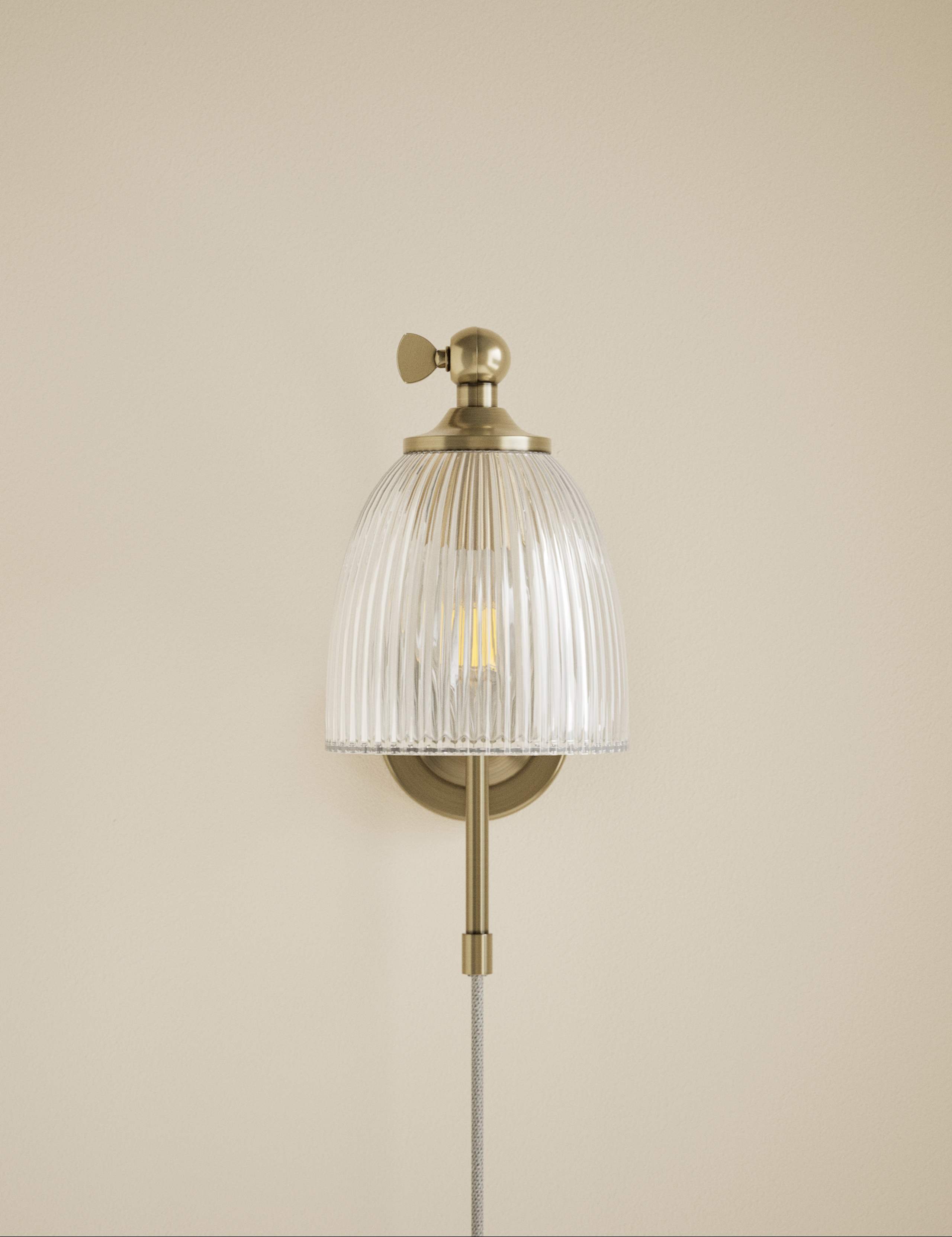 Ribbed Plug In Wall Light 3 of 5