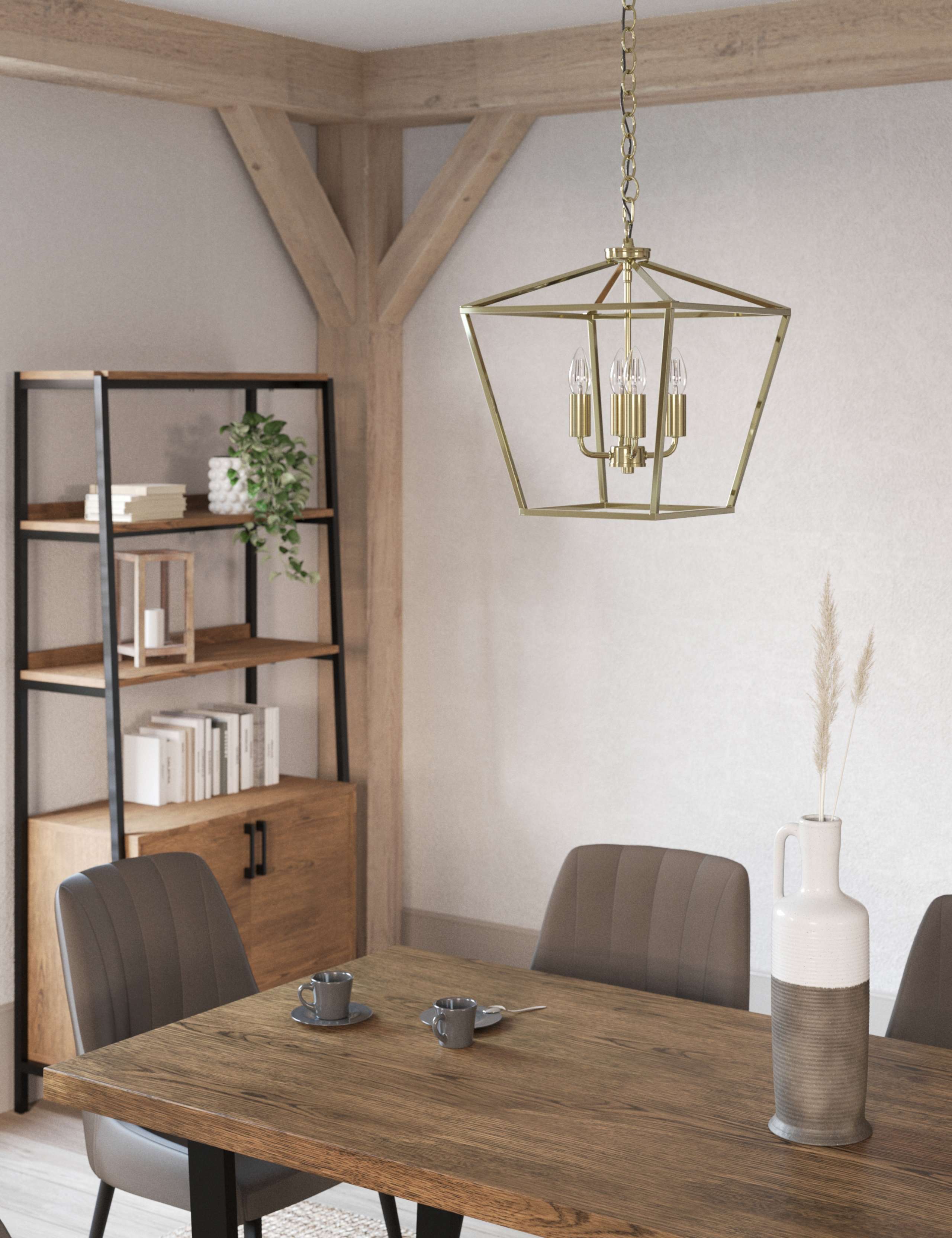 Metal 4 Light Chandelier 2 of 2