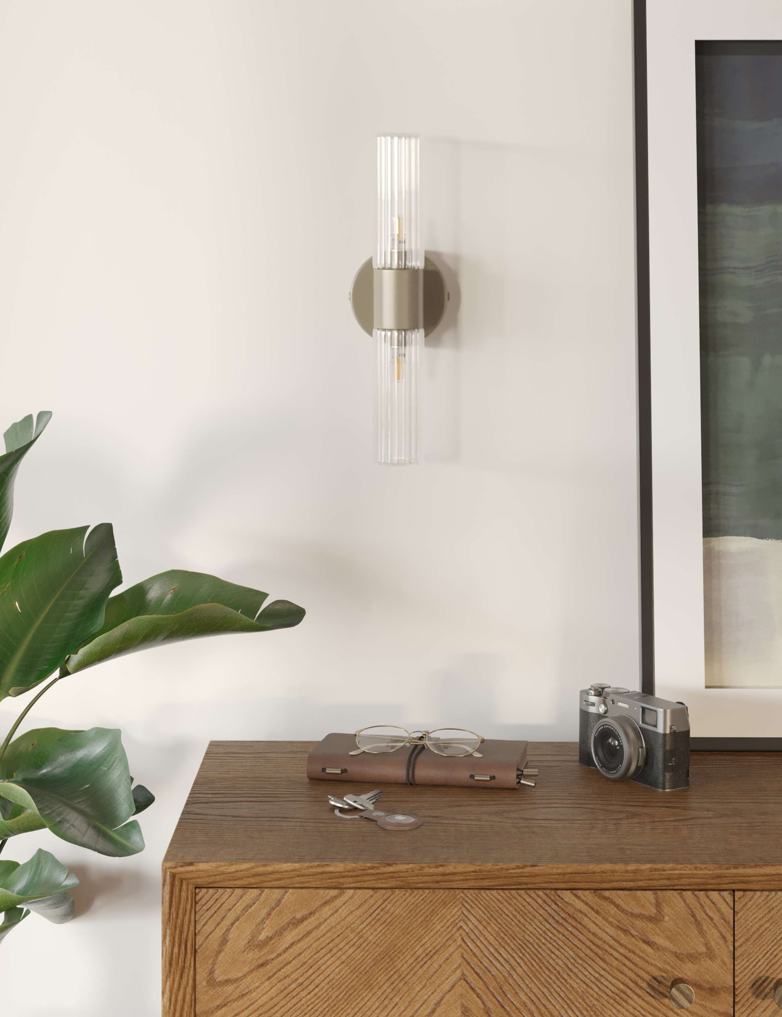 Glass Ribbed Wall Light 3 of 6