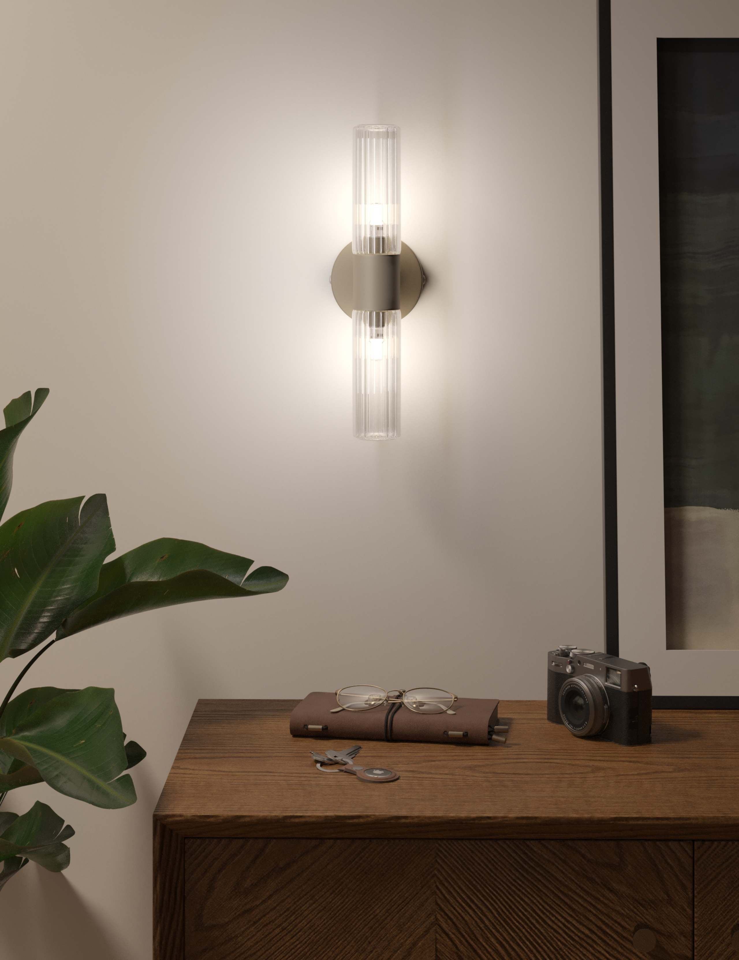 Glass Ribbed Wall Light 2 of 6