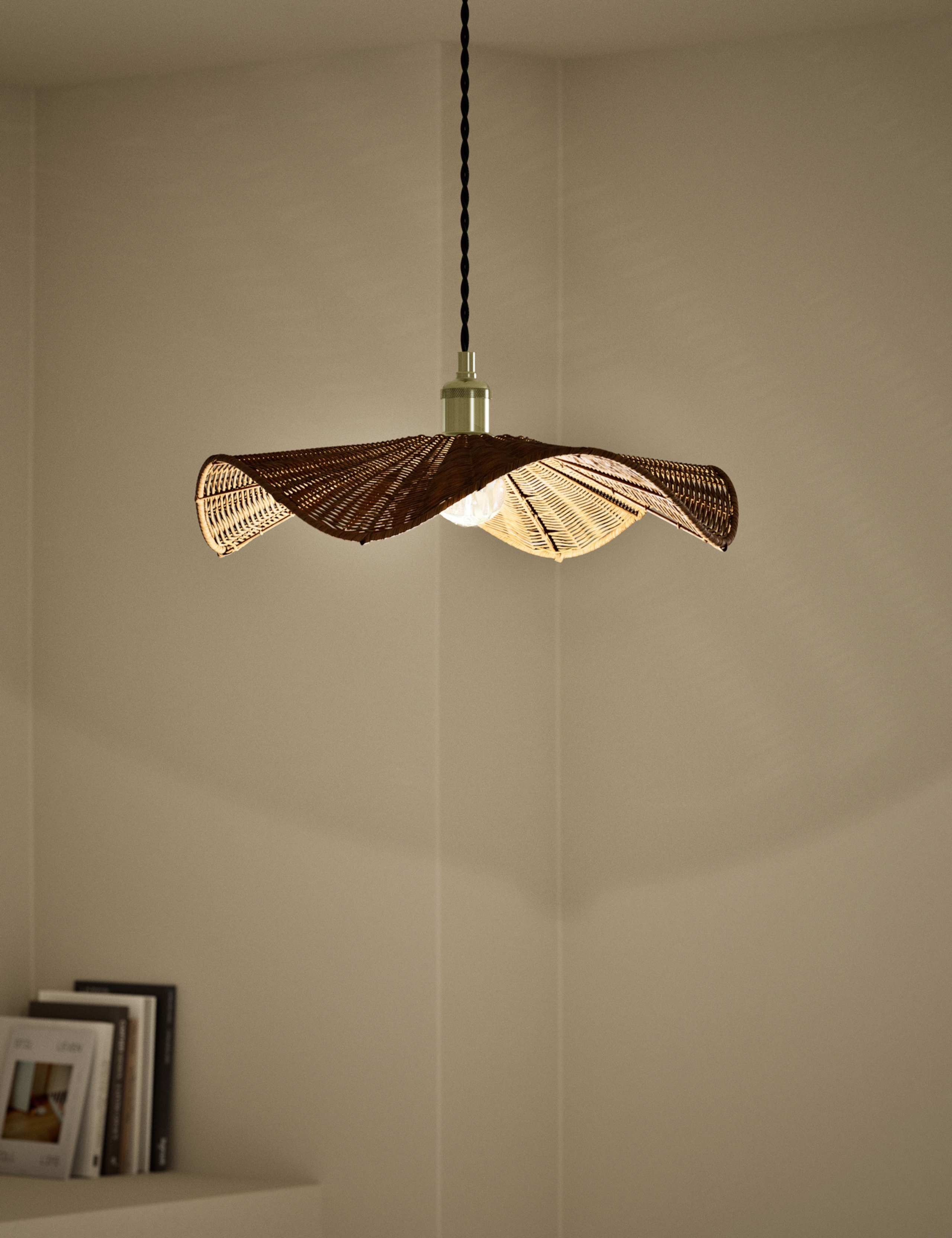 Rocco Rattan Easy Fit Ceiling Lamp Shade 2 of 4