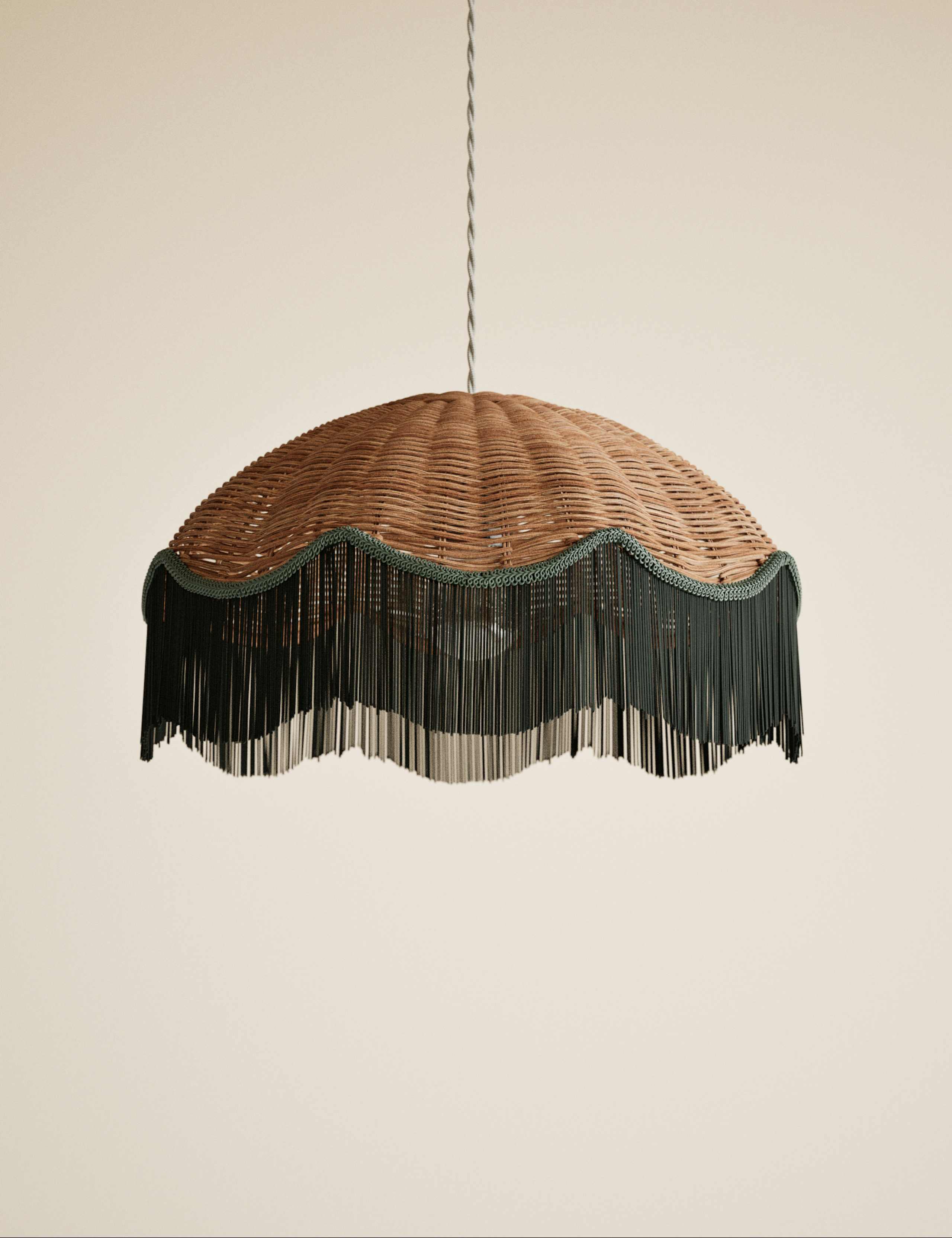 Wicker Tassel Easy Fit Lamp Shade 3 of 5