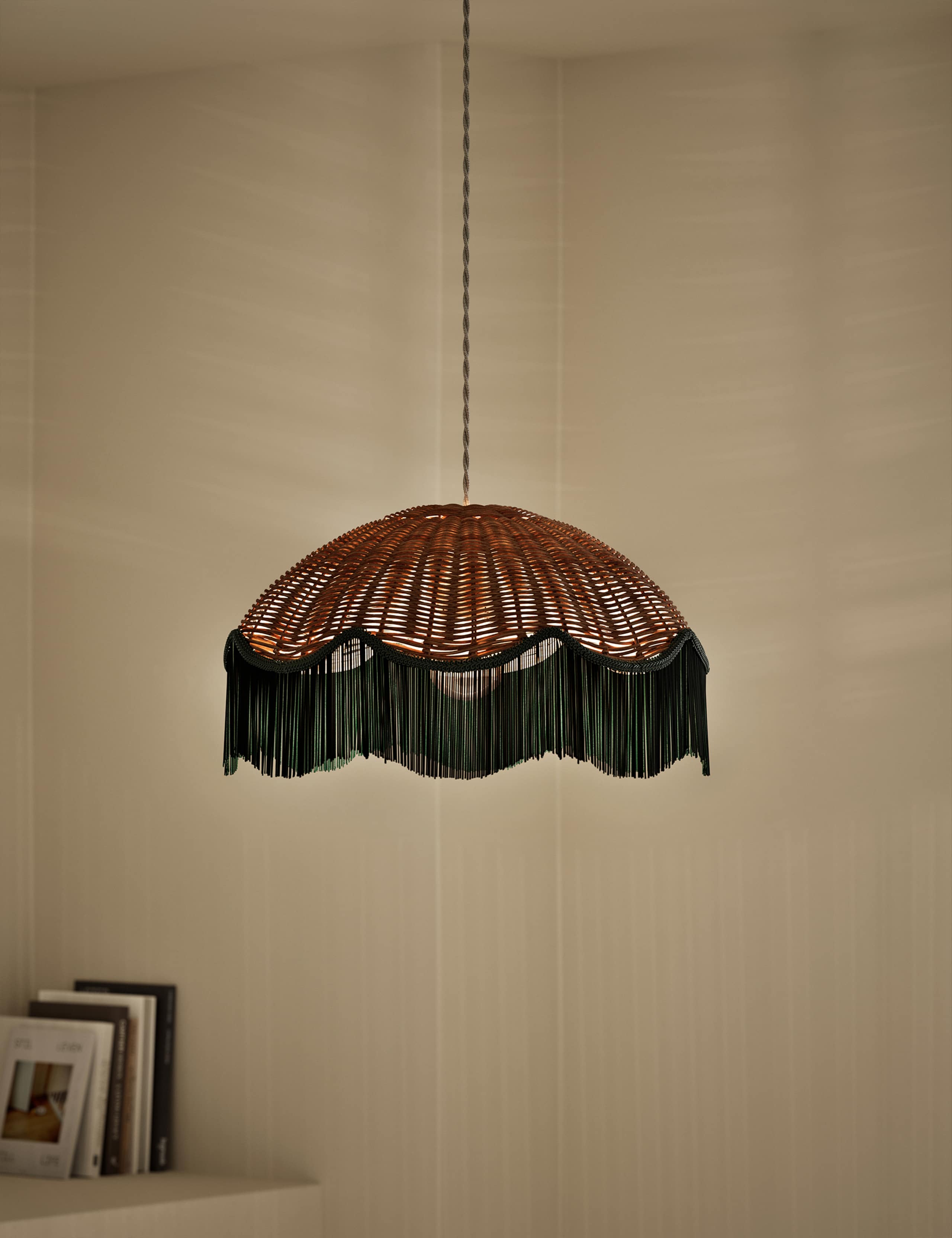 Wicker Tassel Easy Fit Lamp Shade 2 of 5