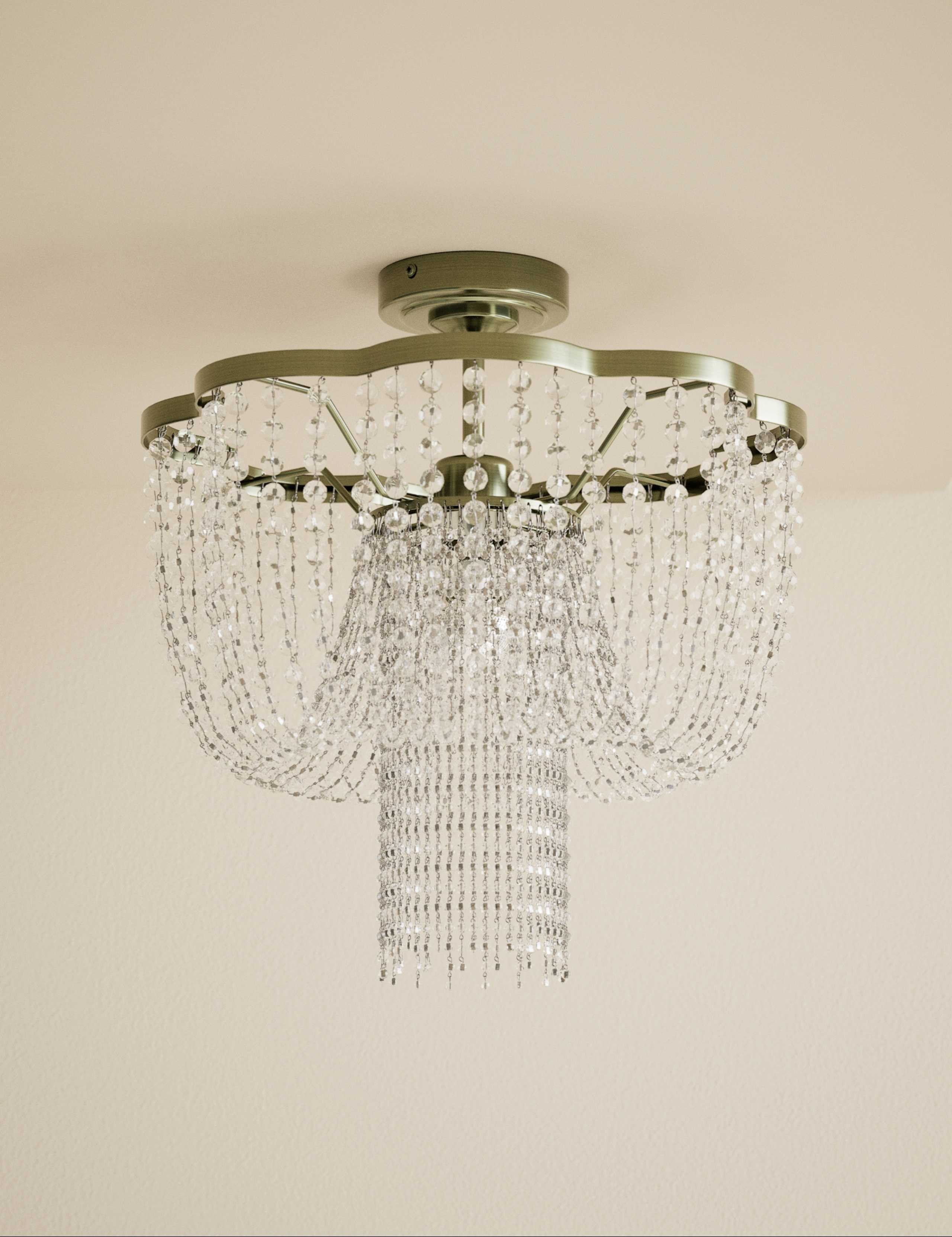 Beaded Semi-Flush Chandelier 4 of 6