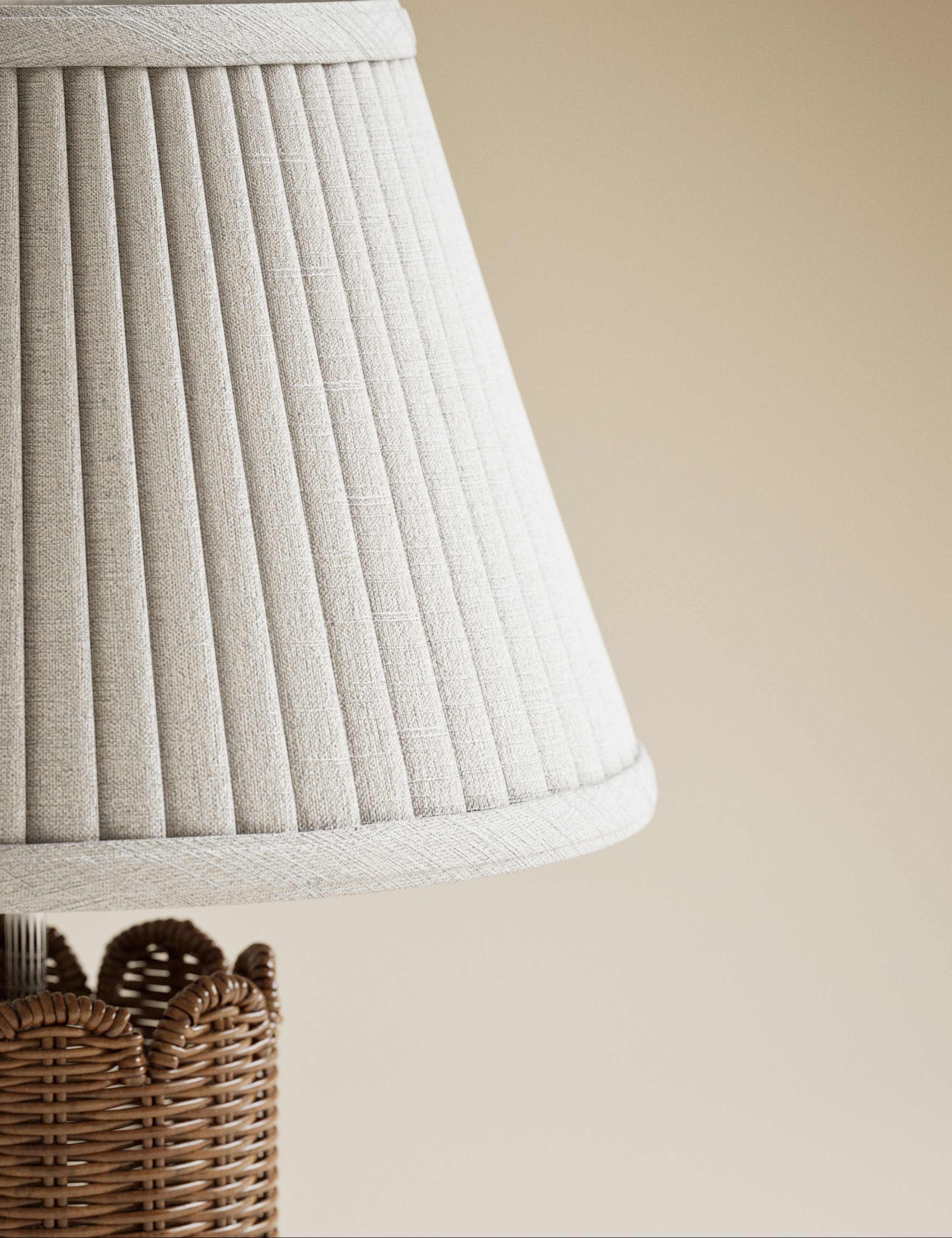 Wicker Scalloped Table Lamp 5 of 5