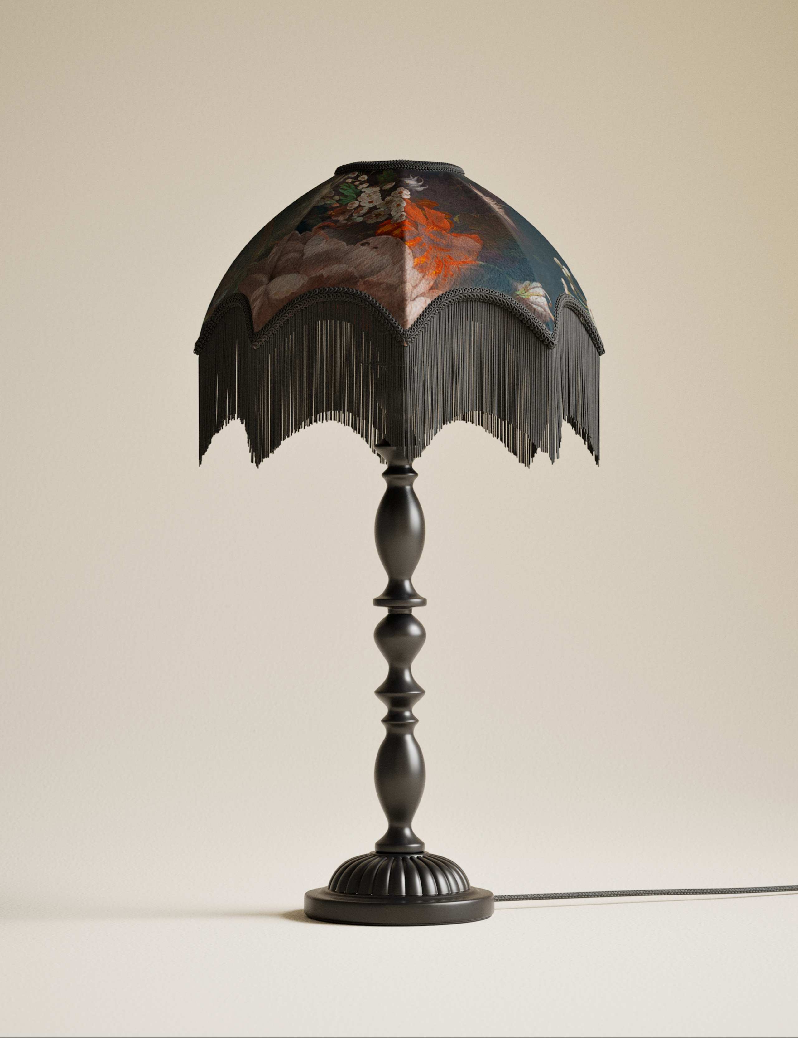 Velvet Floral Table Lamp 3 of 5