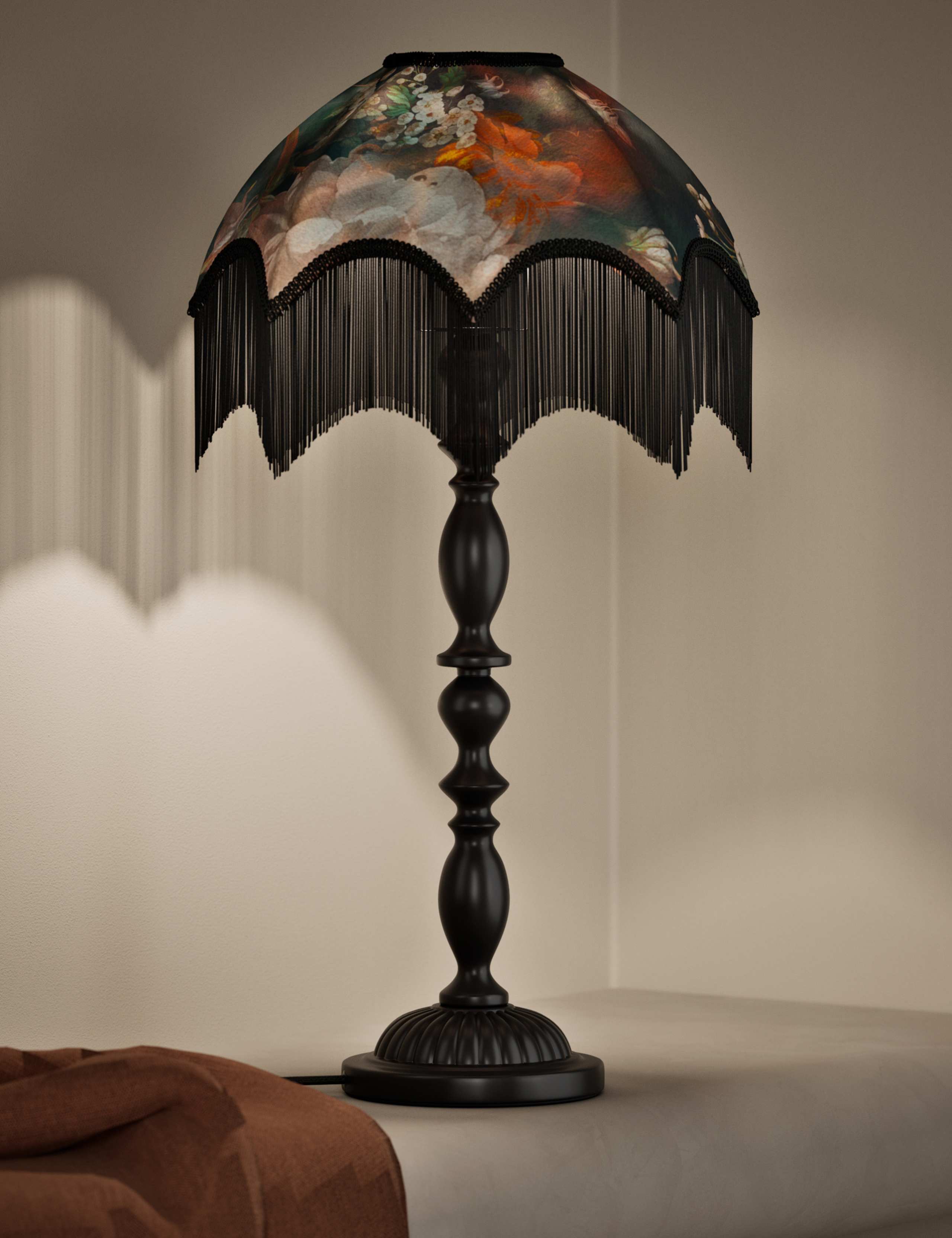 Velvet Floral Table Lamp 2 of 5