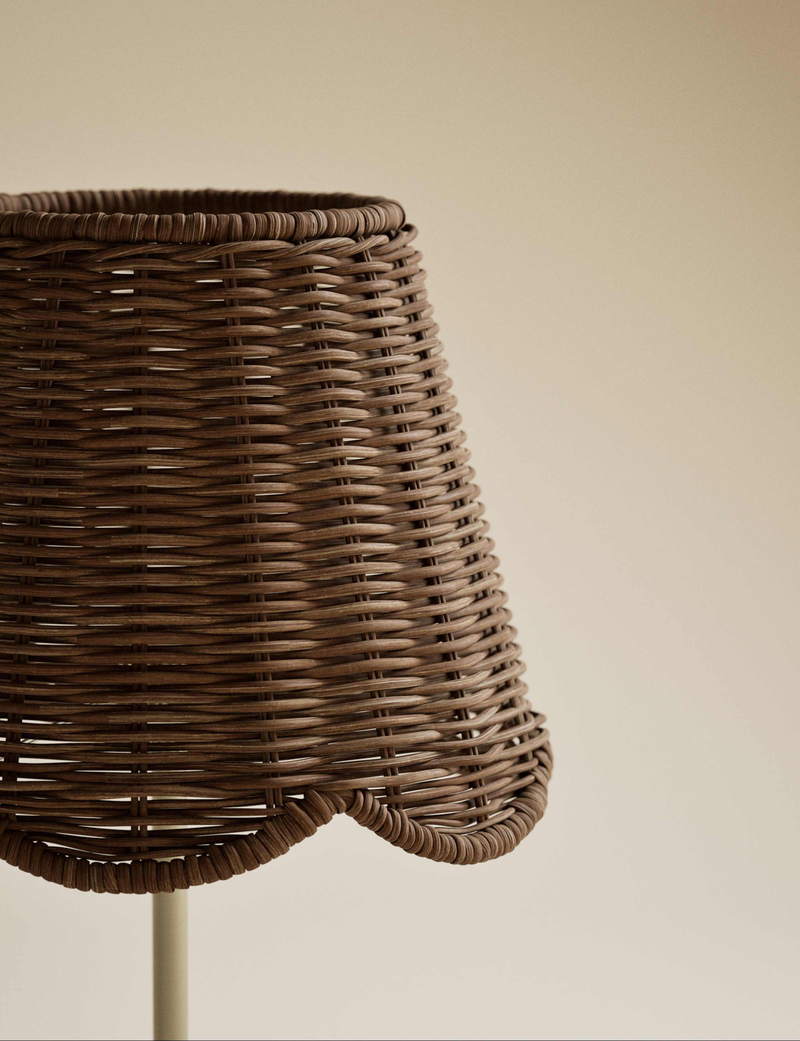 Wicker Scallop Rechargeable Table Lamp 5 of 5