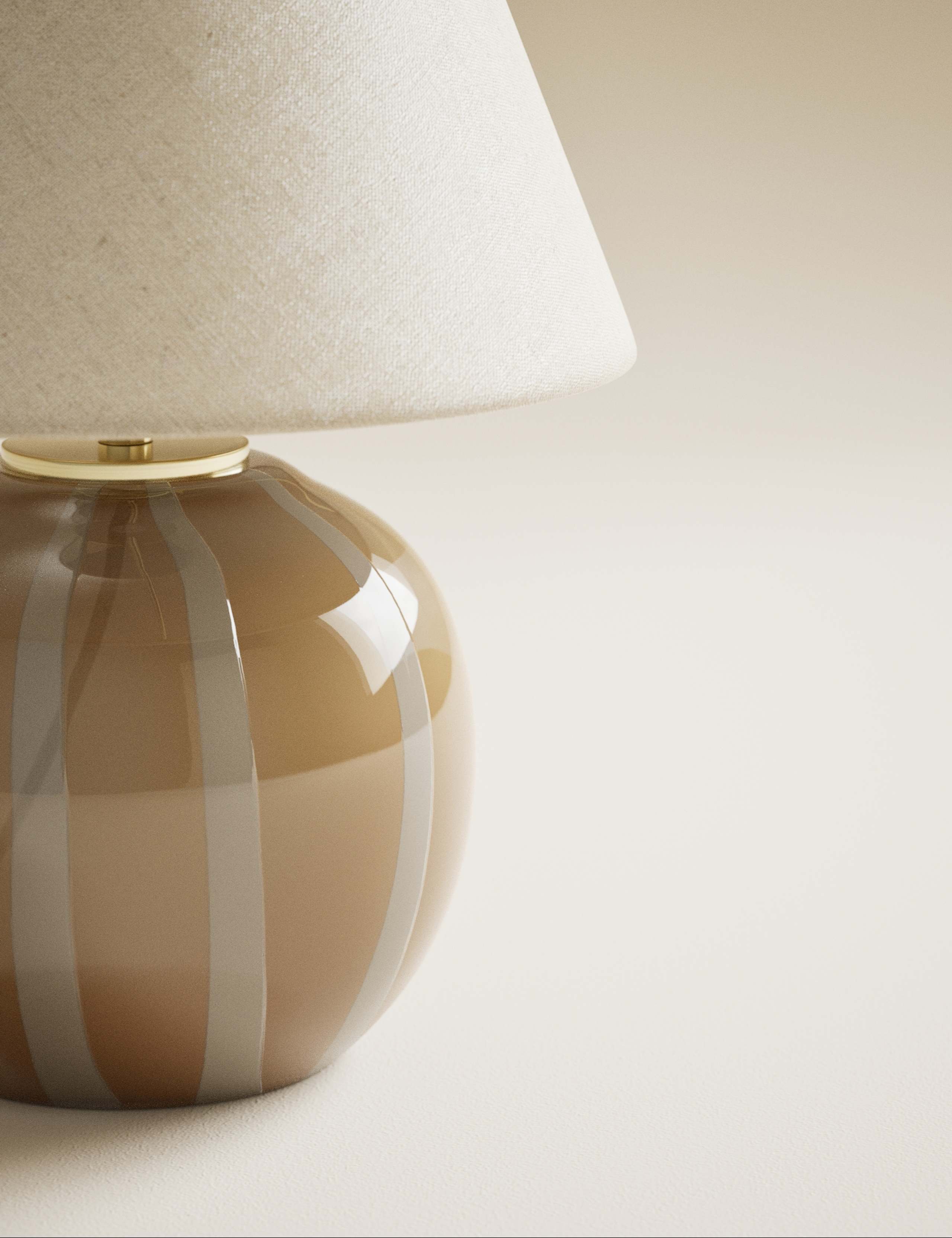 Glass Striped Round Table Lamp 4 of 5