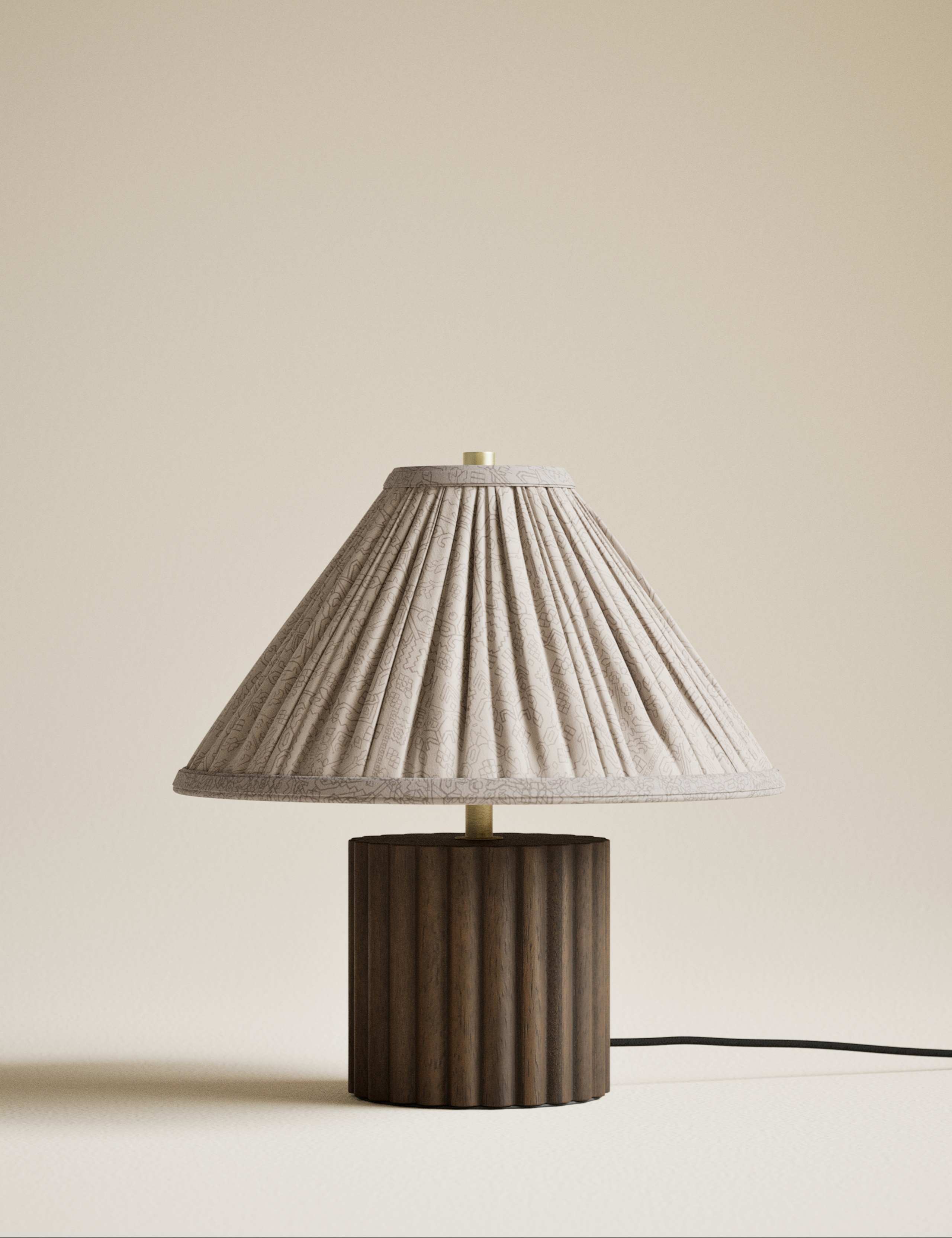 Wood Ribbed Round Table Lamp 4 of 6