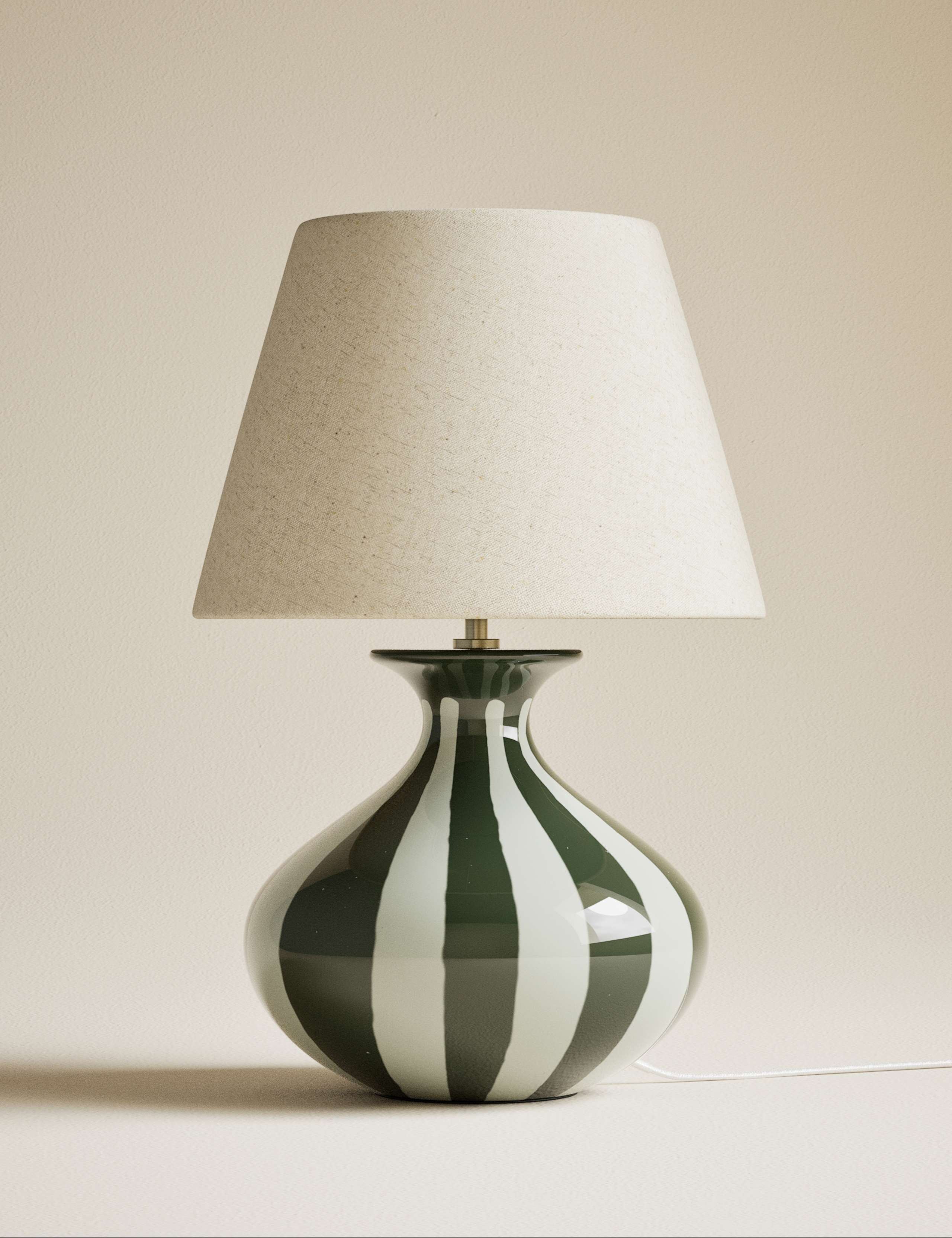 Ceramic Striped Table Lamp 3 of 5