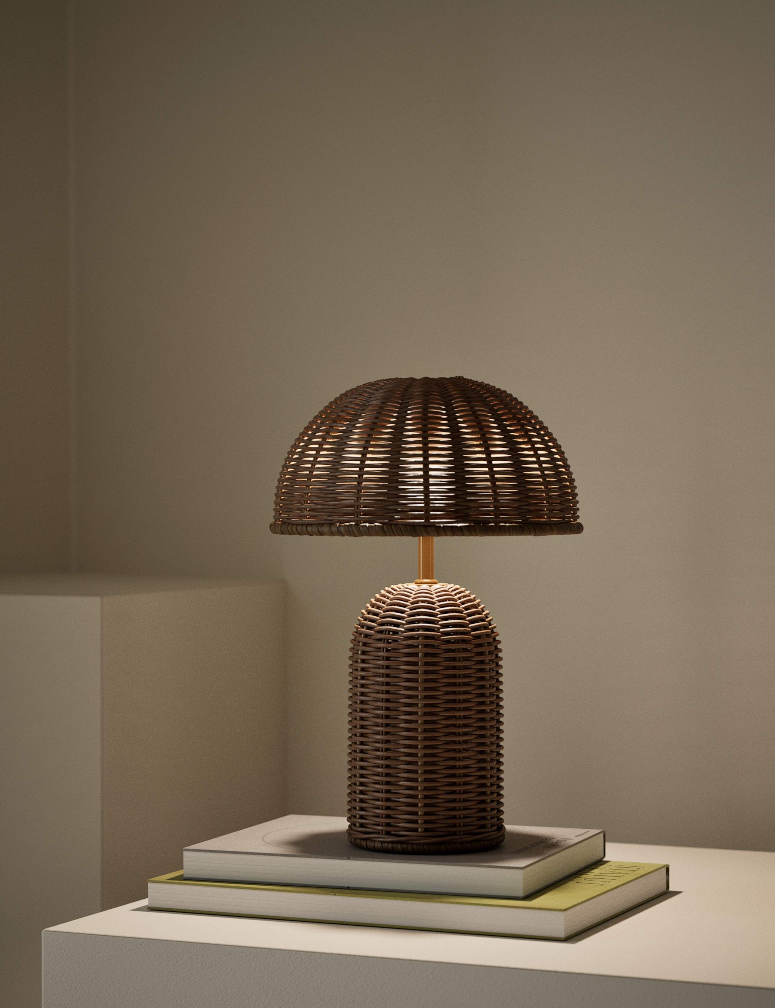 Colby Rechargeable Rattan Table Lamp 2 of 5