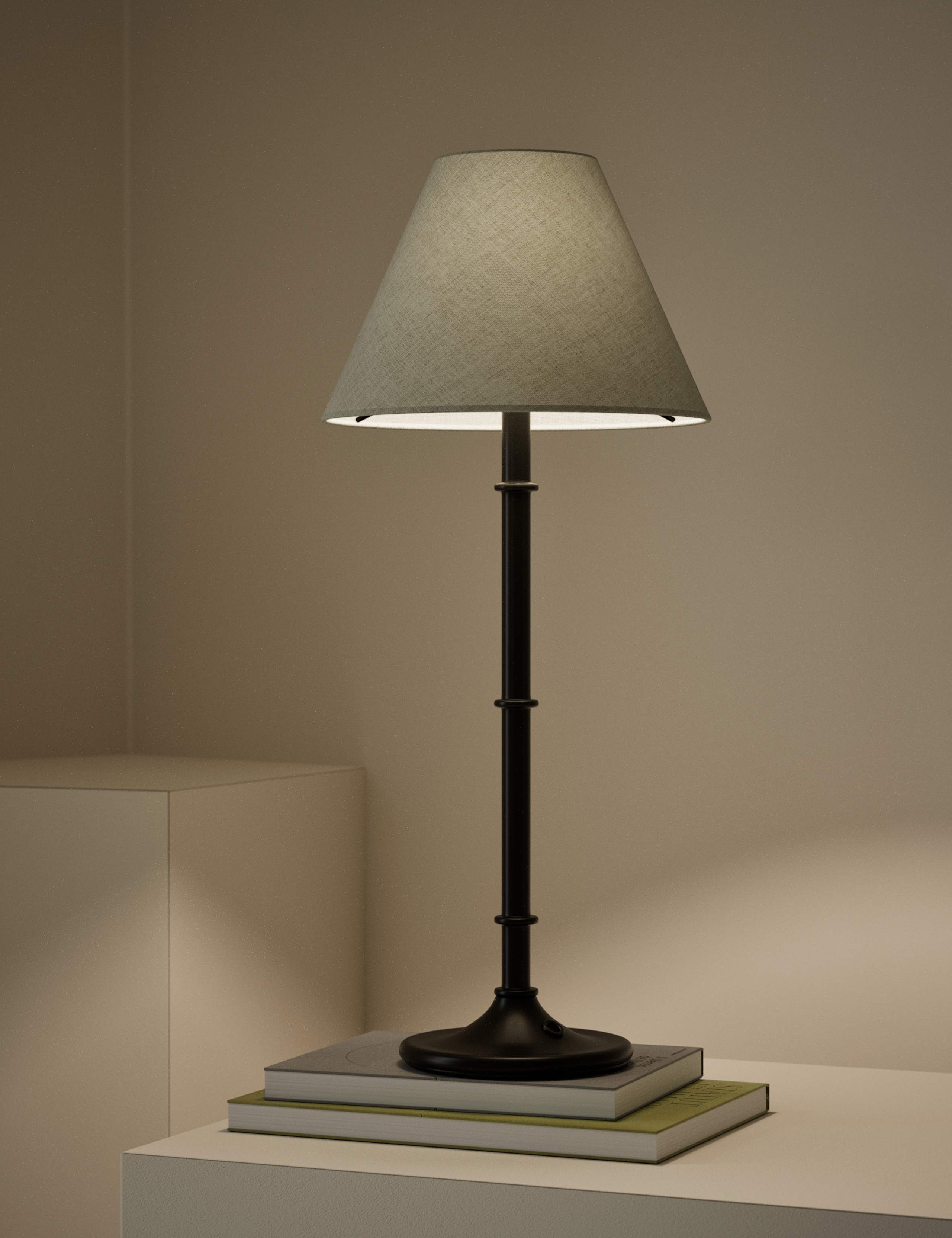 Metal Ribbed Table Lamp 2 of 5