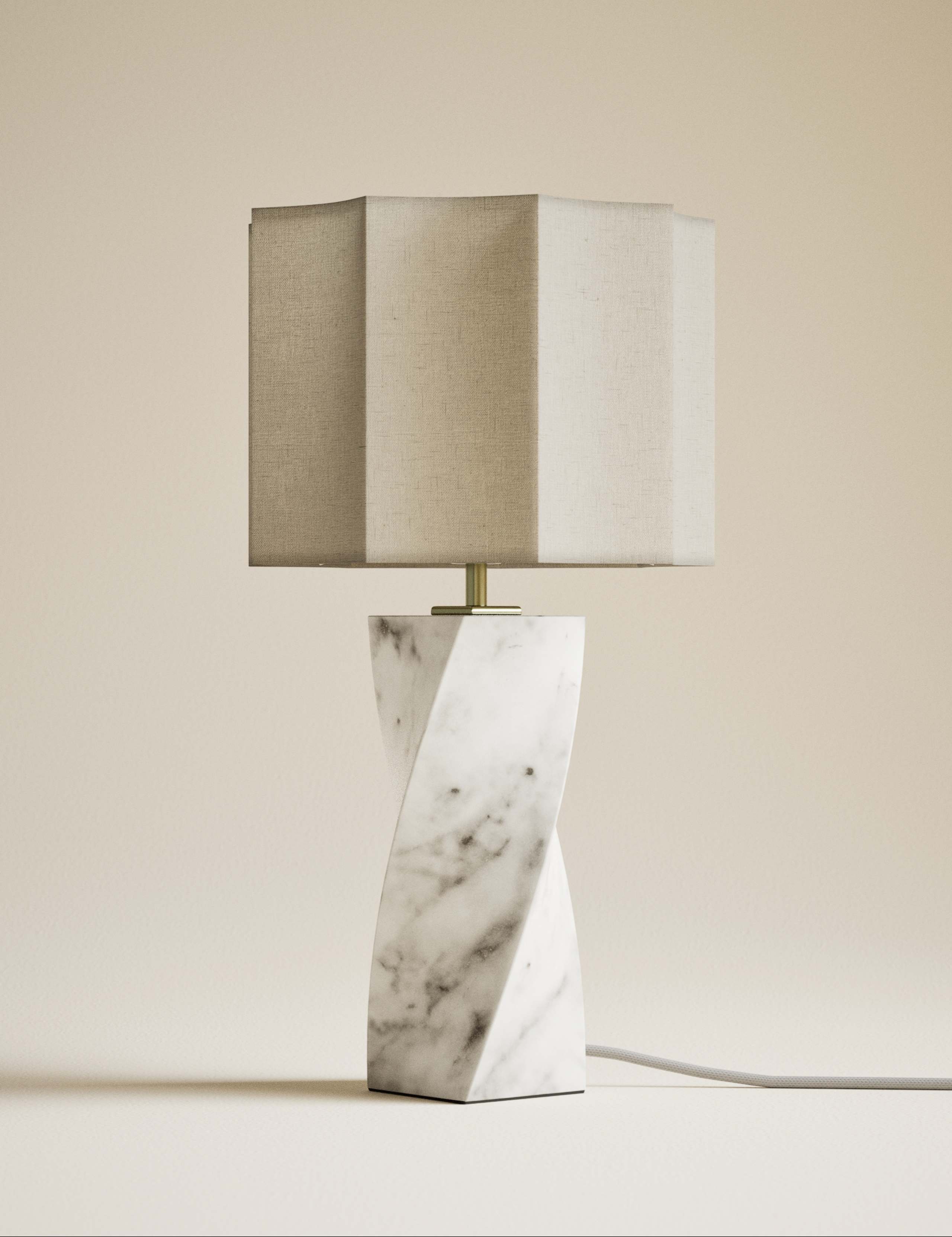 Twisted Marble Effect Table Lamp 4 of 6