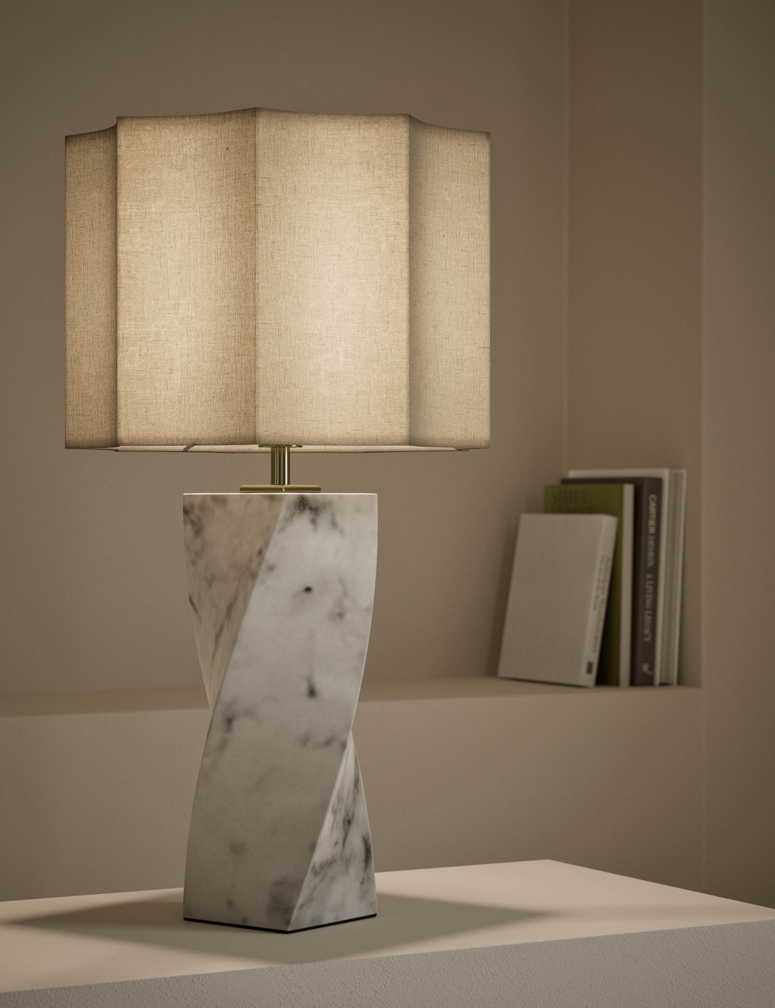 Twisted Marble Effect Table Lamp 2 of 6
