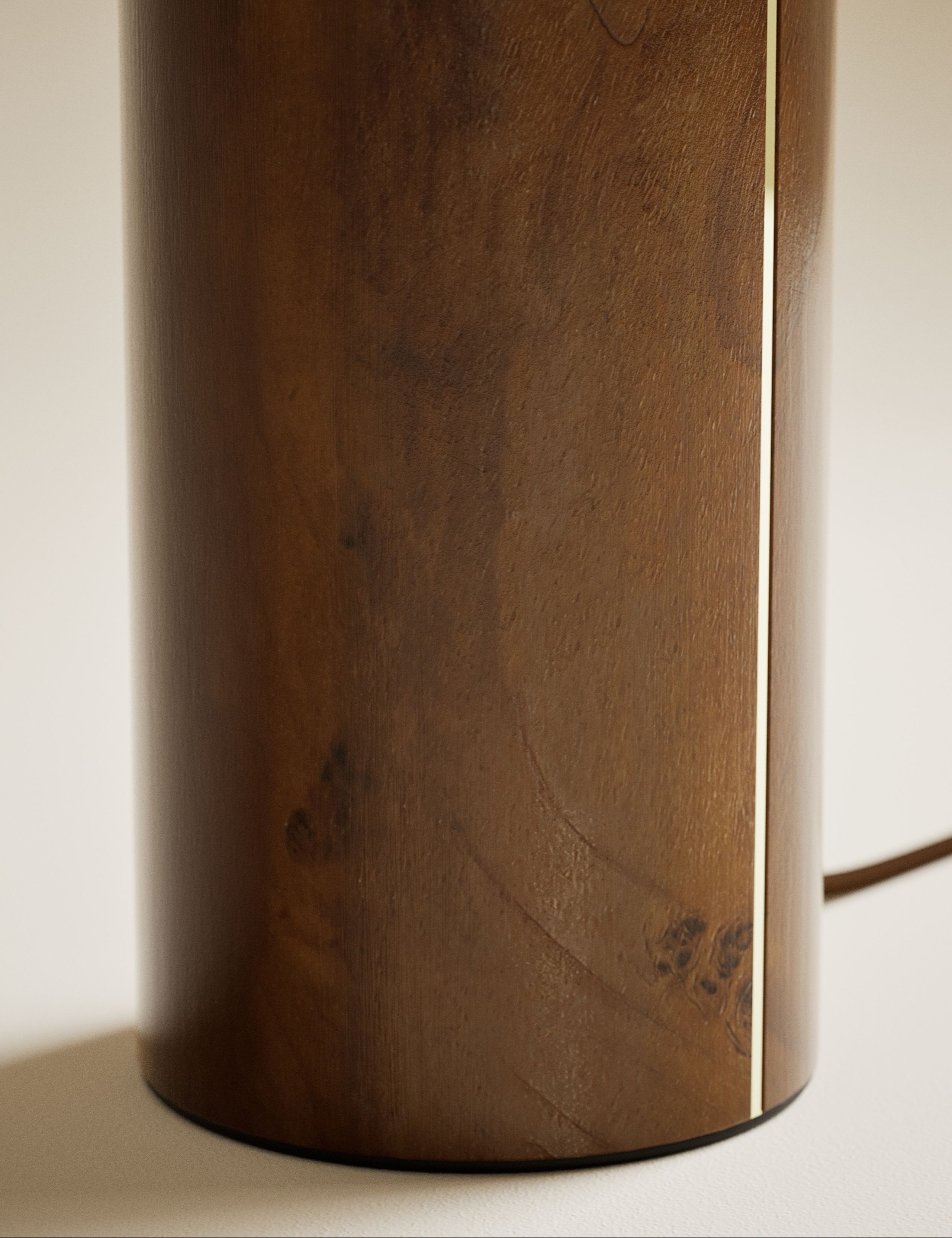 Burl Brass Inlay Table Lamp 4 of 5