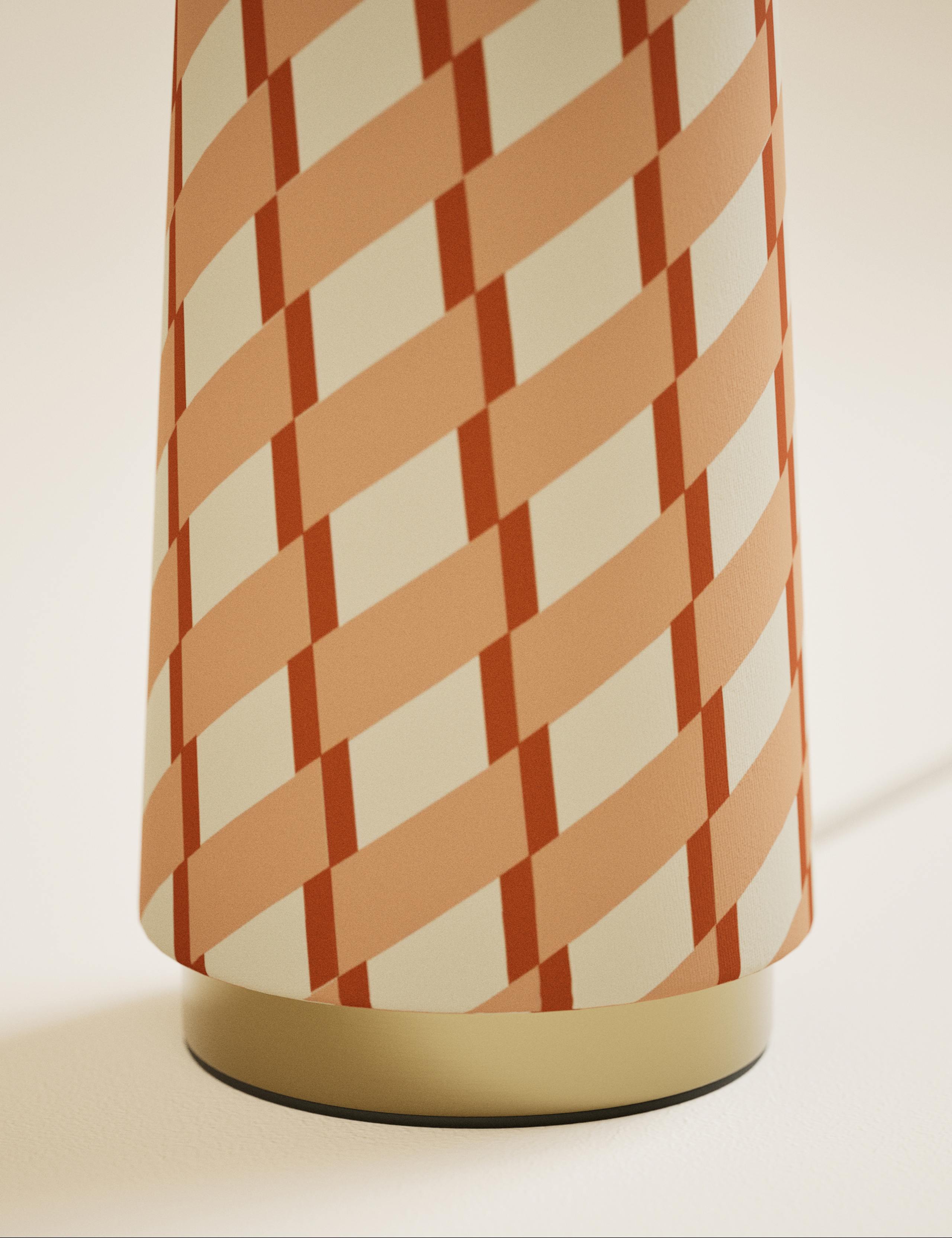 Fabric Geometric Print Table Lamp 4 of 5