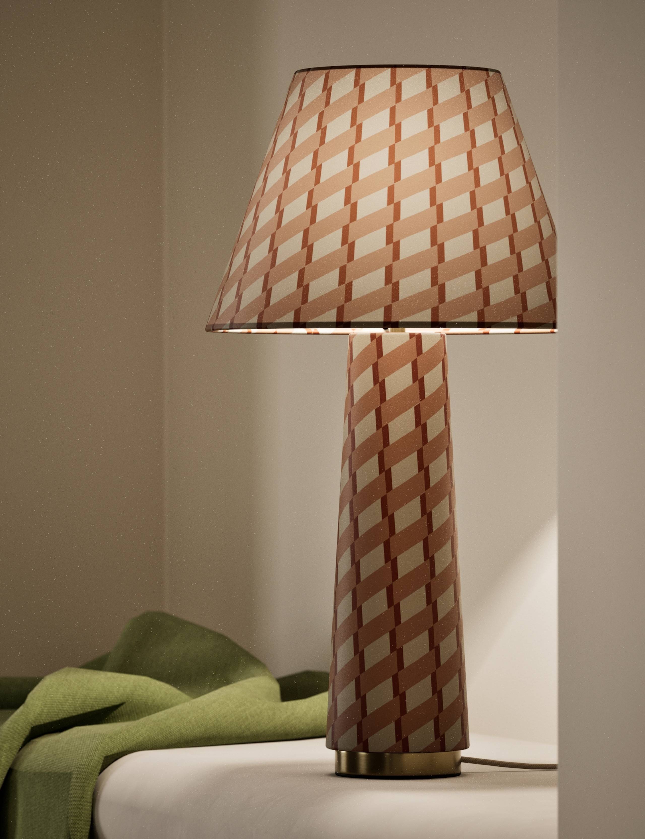 Fabric Geometric Print Table Lamp 2 of 5