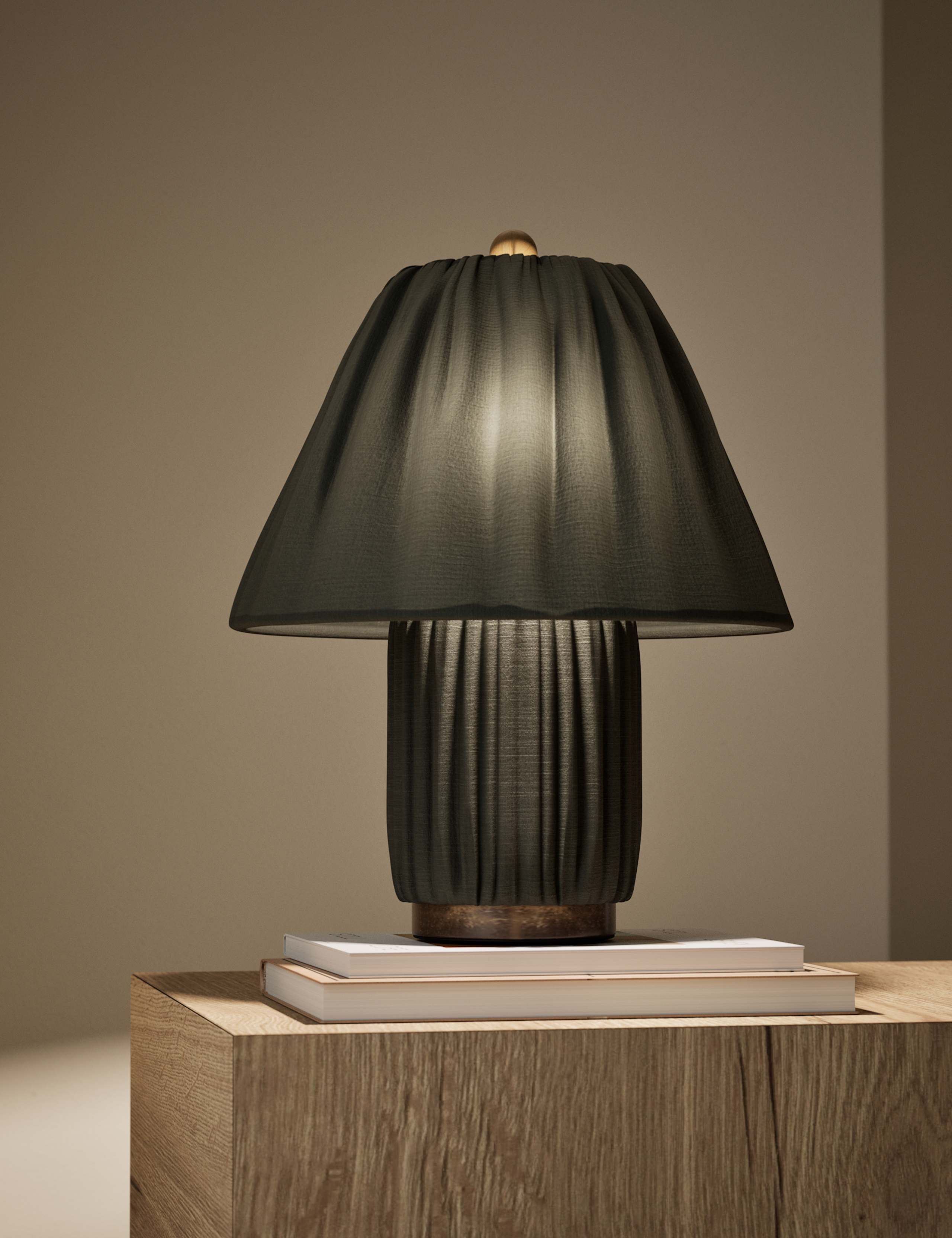 Soft Pleated Fabric Table Lamp 2 of 6