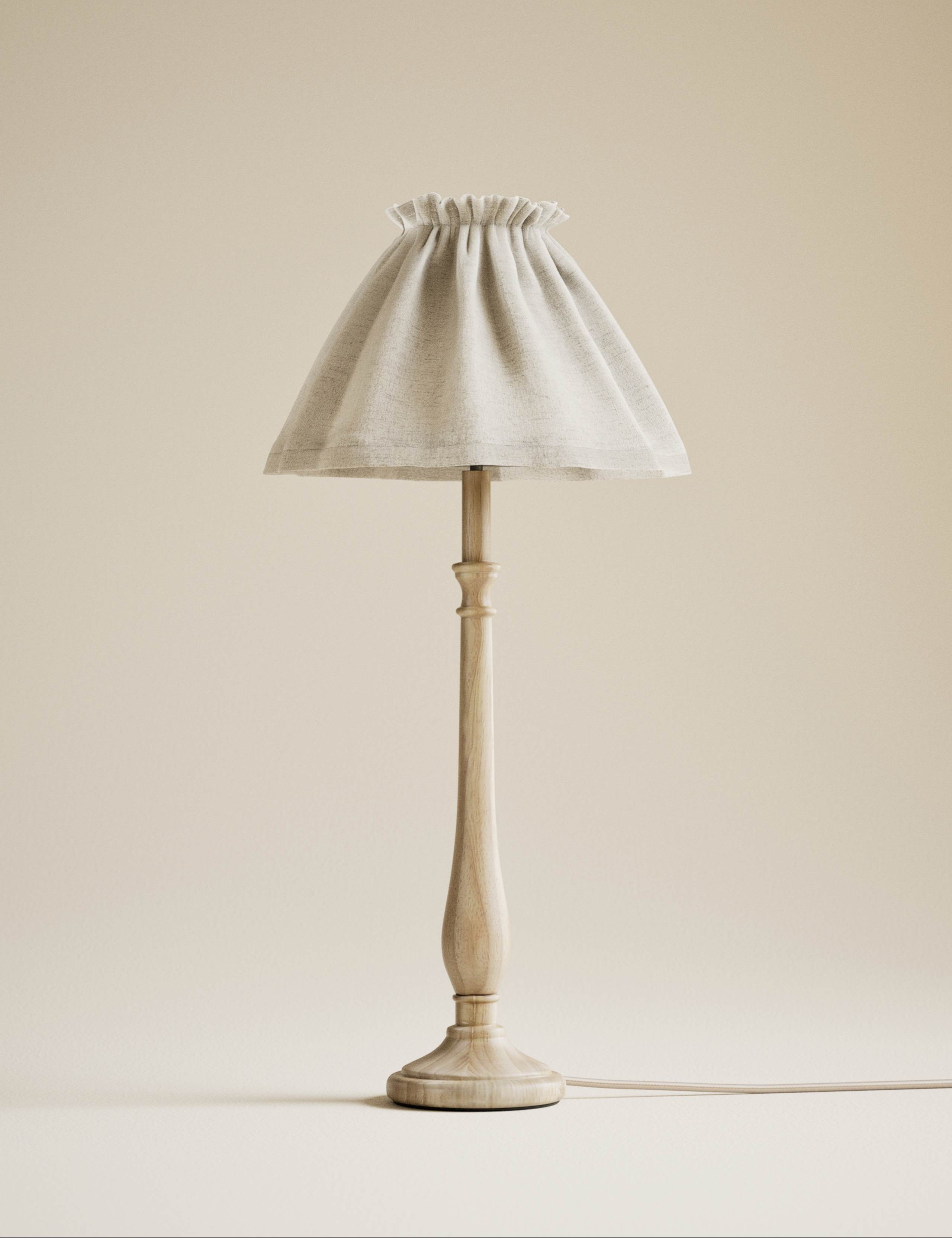Flow Wooden Skirt Shade Table Lamp 3 of 5