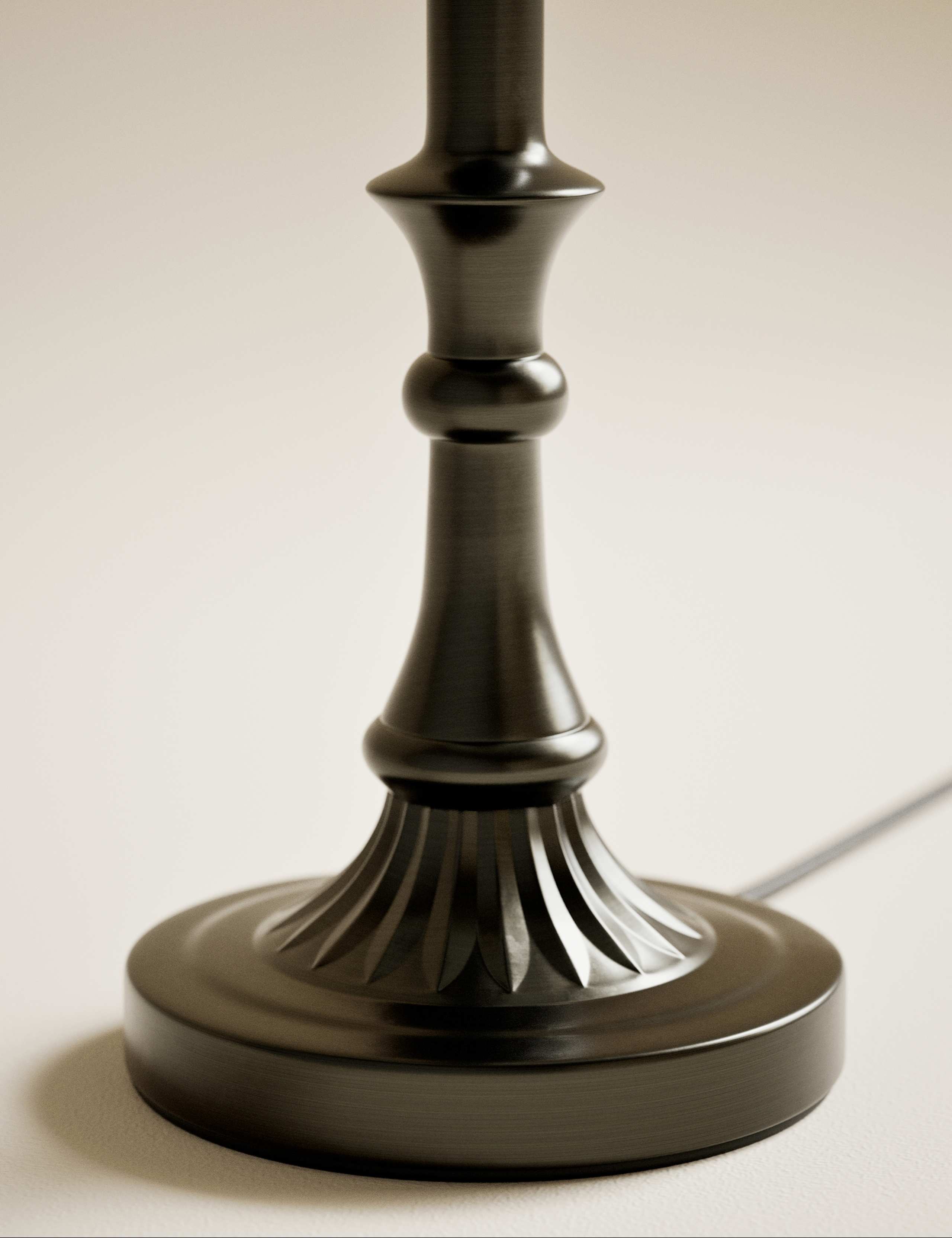 Pewter Candlestick Table Lamp 4 of 5