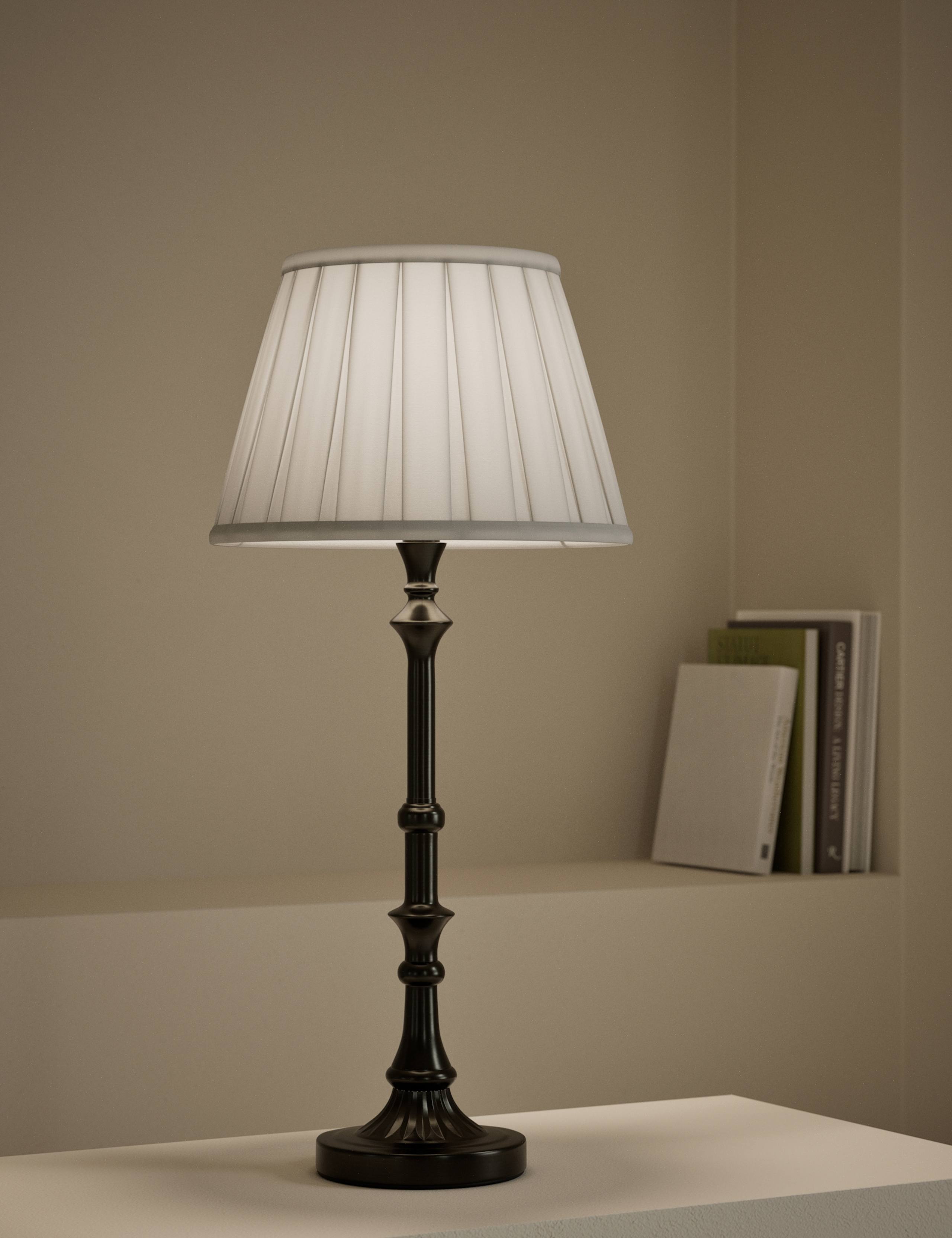 Pewter Candlestick Table Lamp 2 of 5