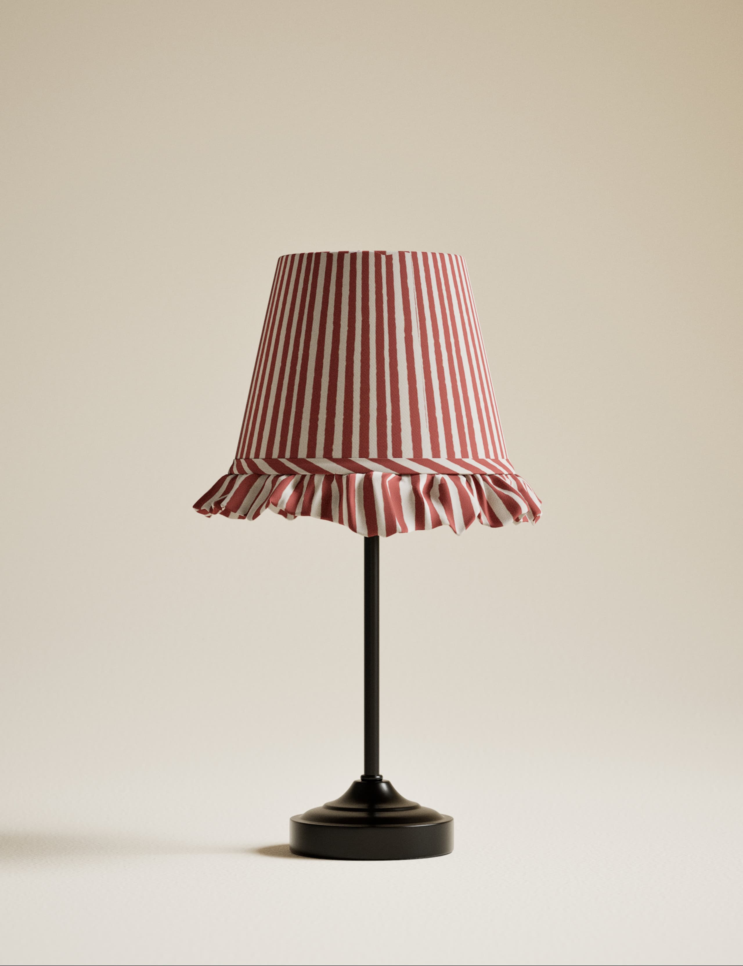 Rechargeable Striped Ruffle Table Lamp 3 of 5