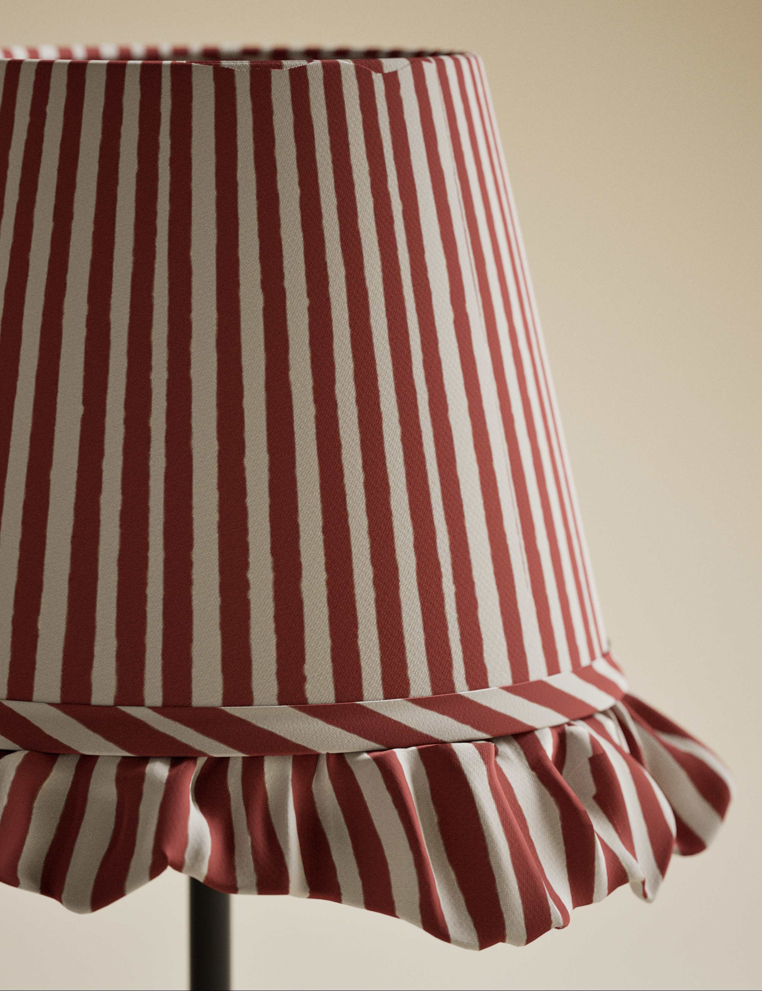 Rechargeable Striped Ruffle Table Lamp 5 of 5