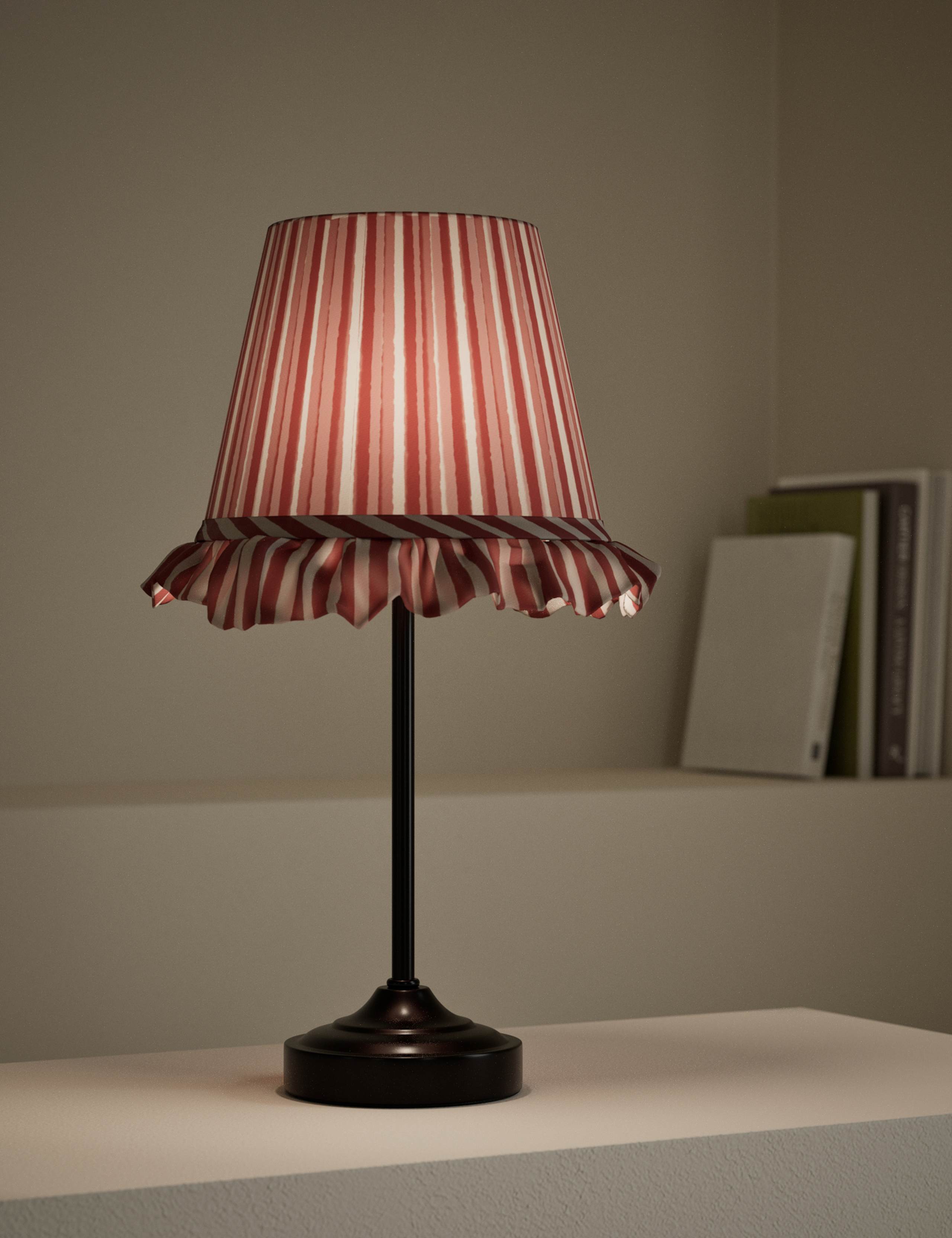 Rechargeable Striped Ruffle Table Lamp 2 of 5