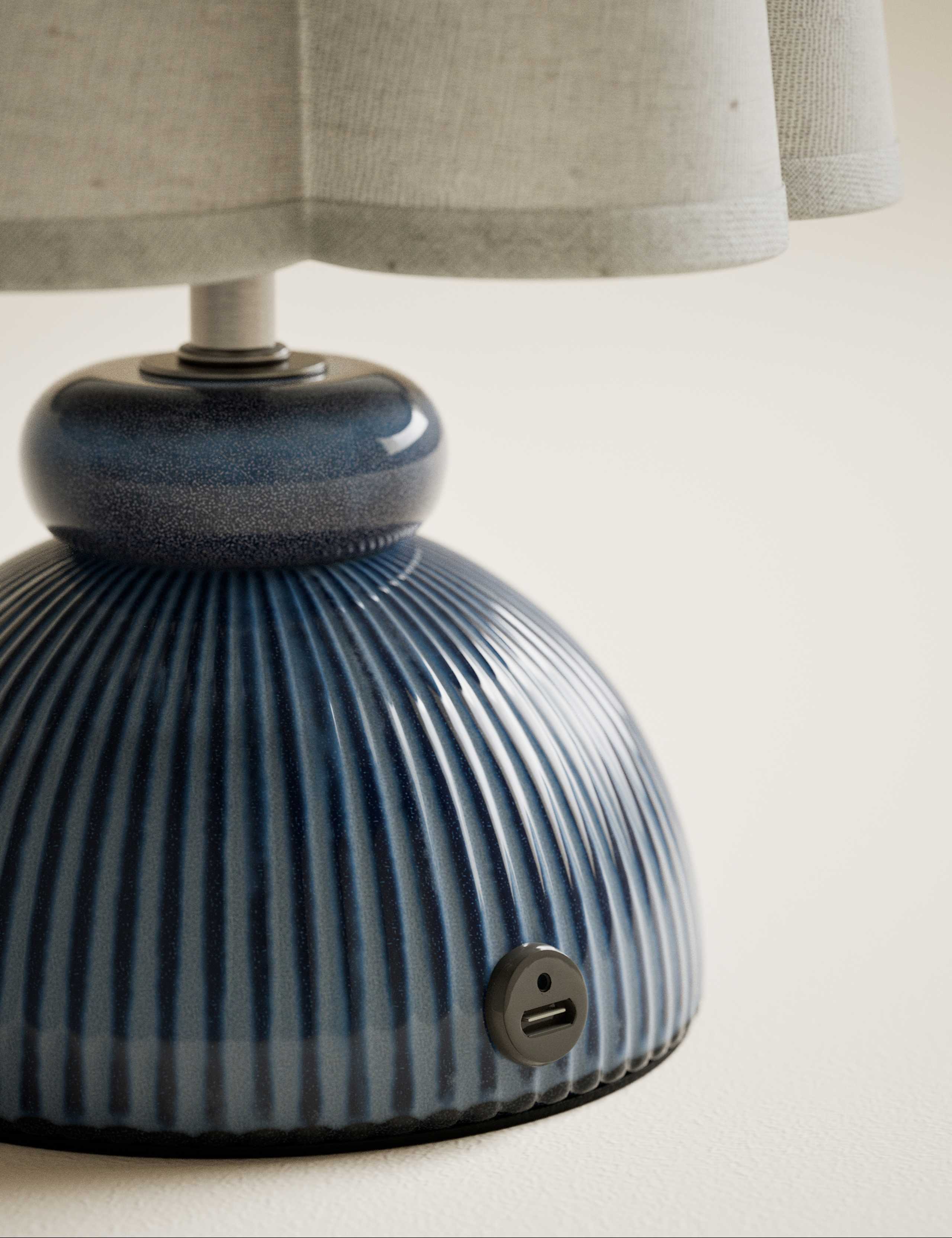 Ribbed Scallop Rechargeable Table Lamp 5 of 6