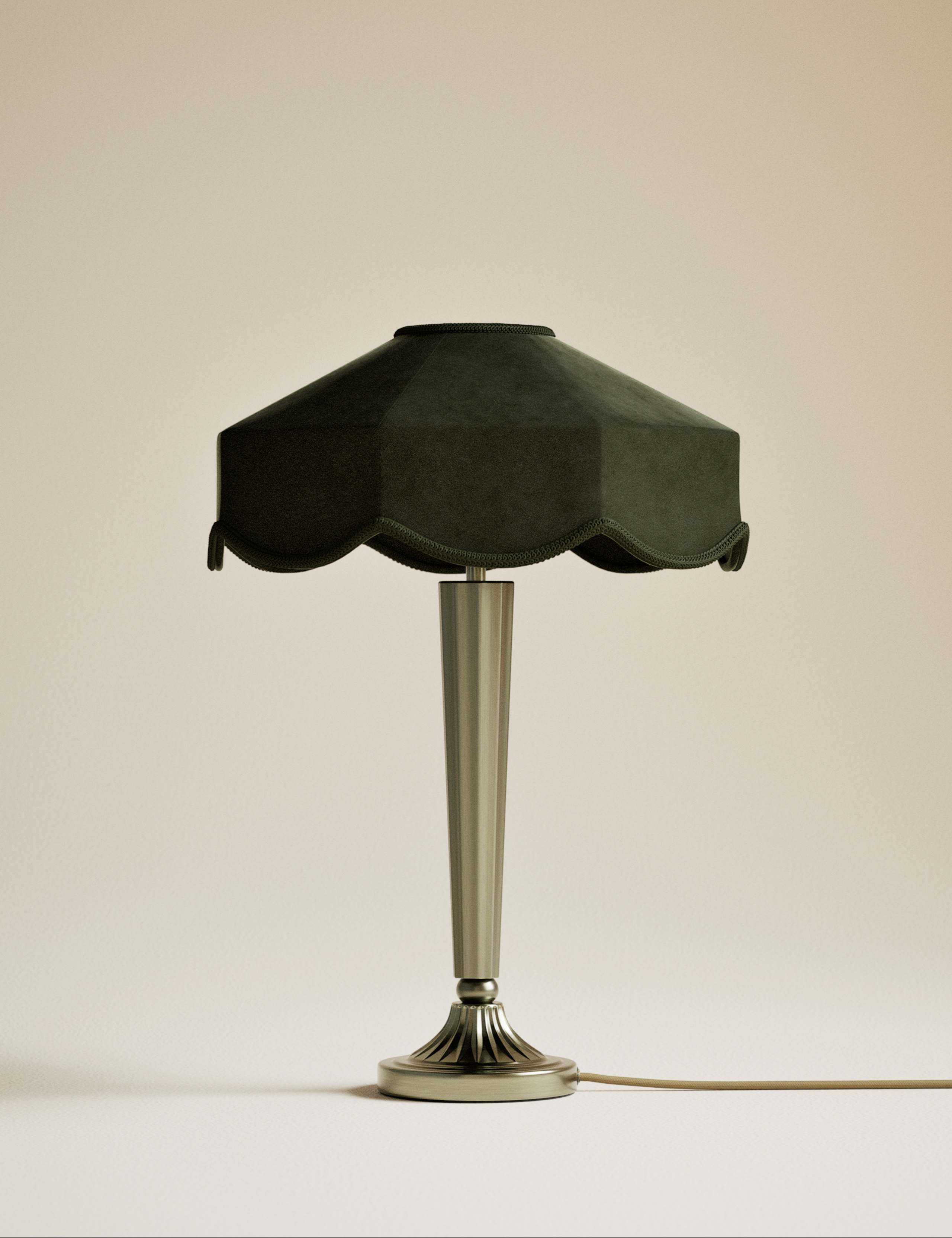 Deco Velvet Scallop Shade Table Lamp 3 of 5