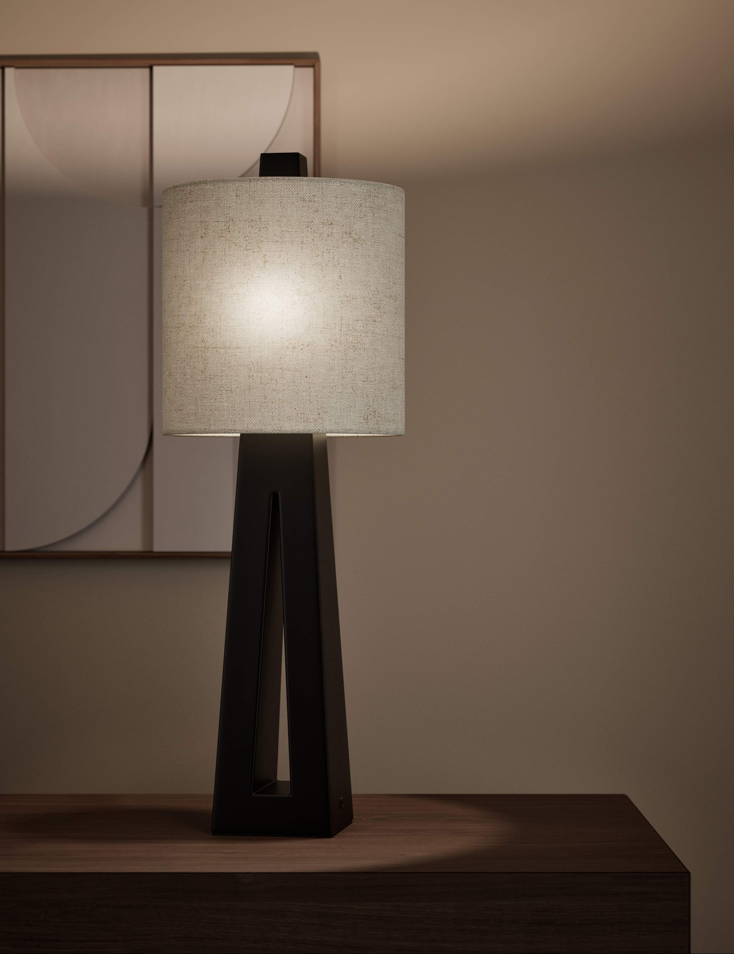 Black Wooden Table Lamp 2 of 6