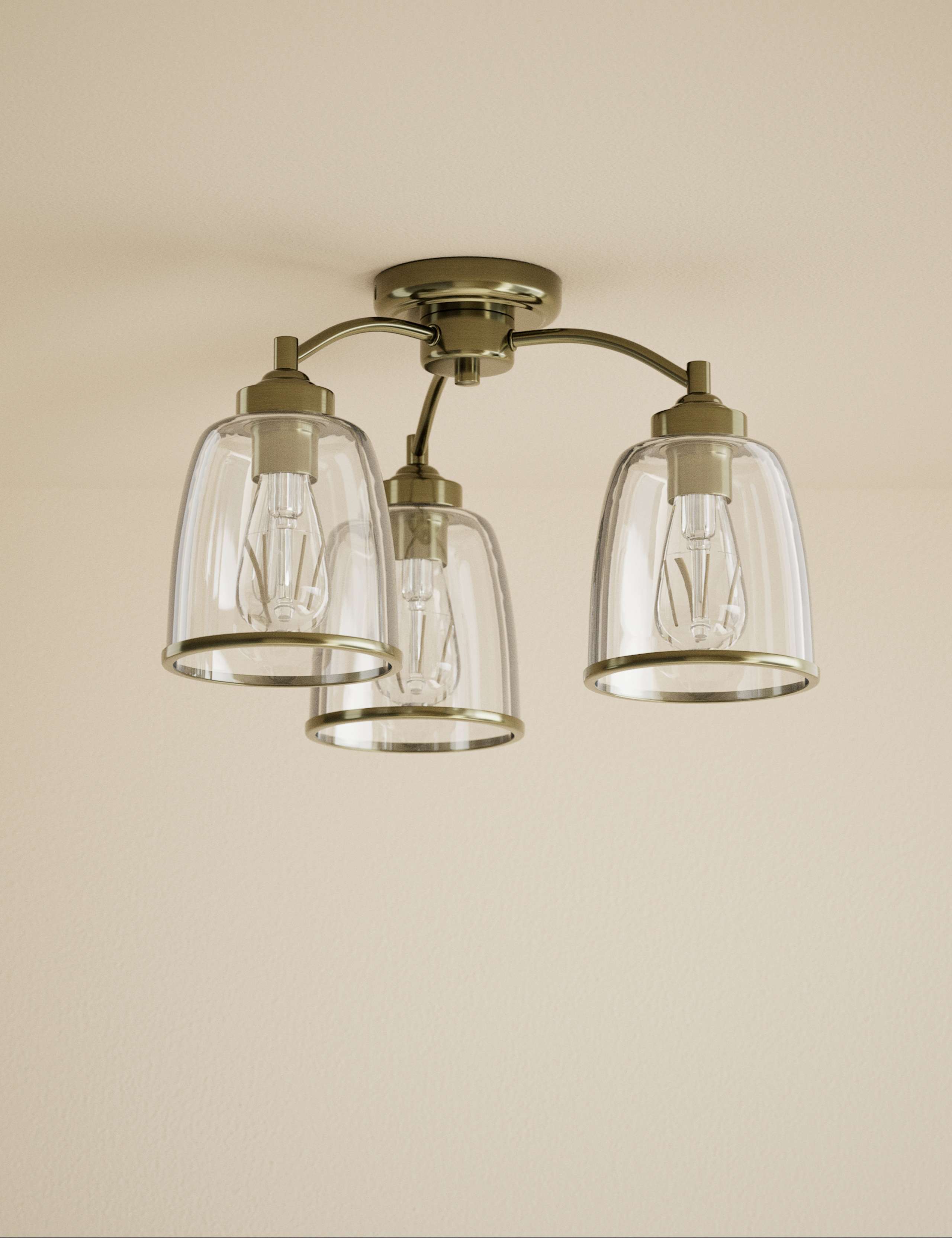 Core Glass & Metal Multi Flush Ceiling Light 3 of 5